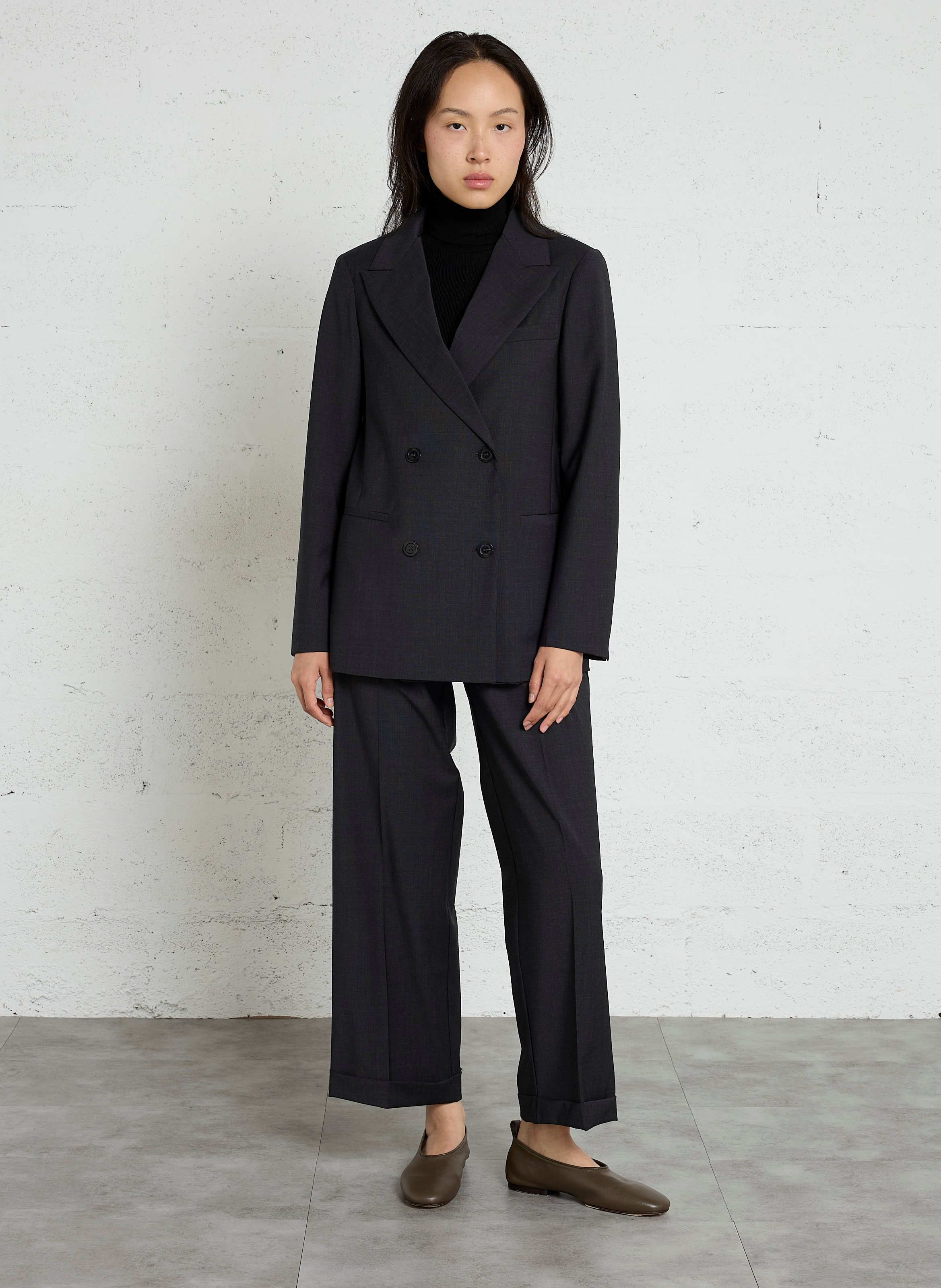 Pantalon costume en laine mélangée MOMONI Gris