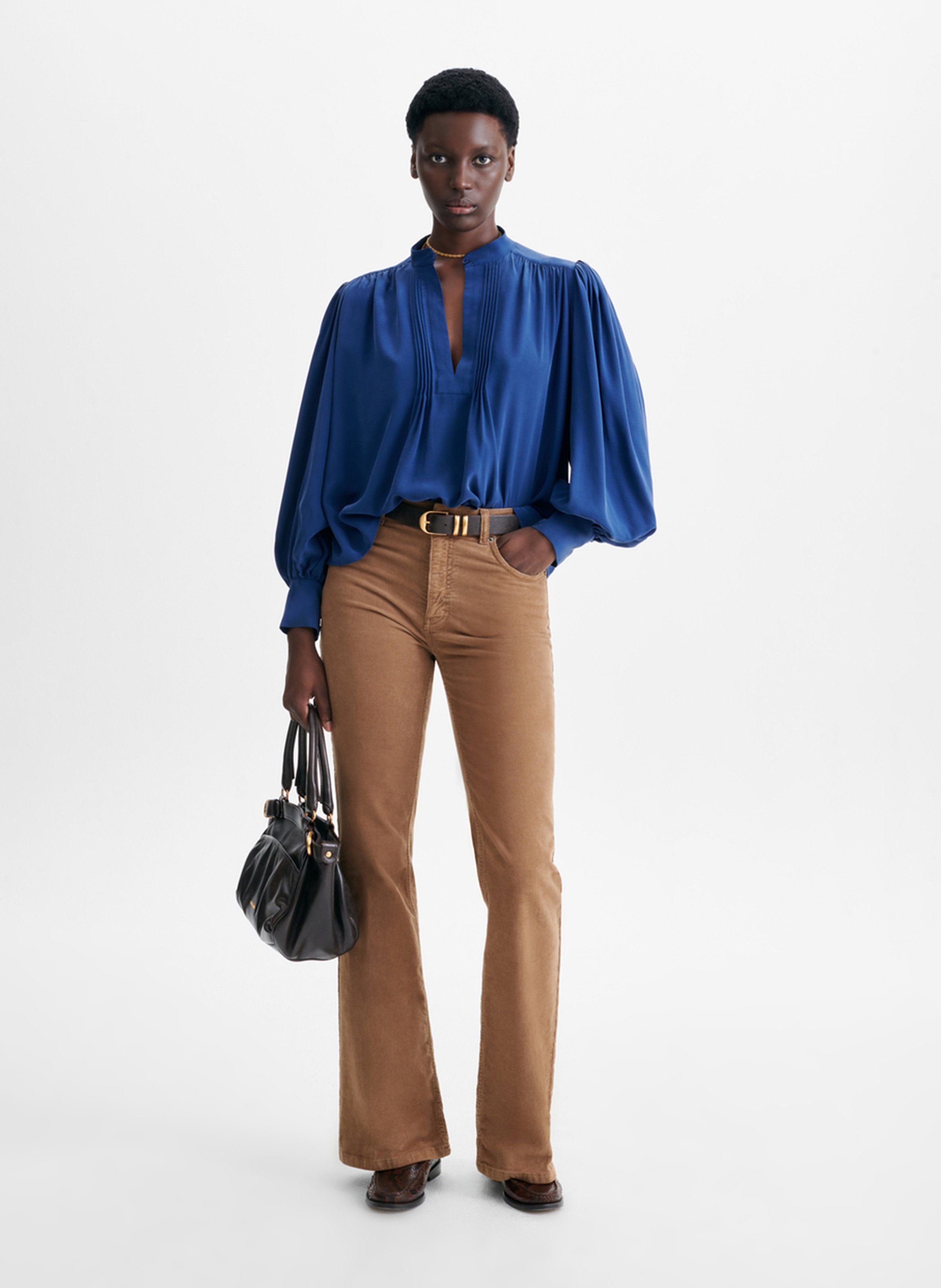 Round-neck floral pattern blouse VANESSA BRUNO Blue