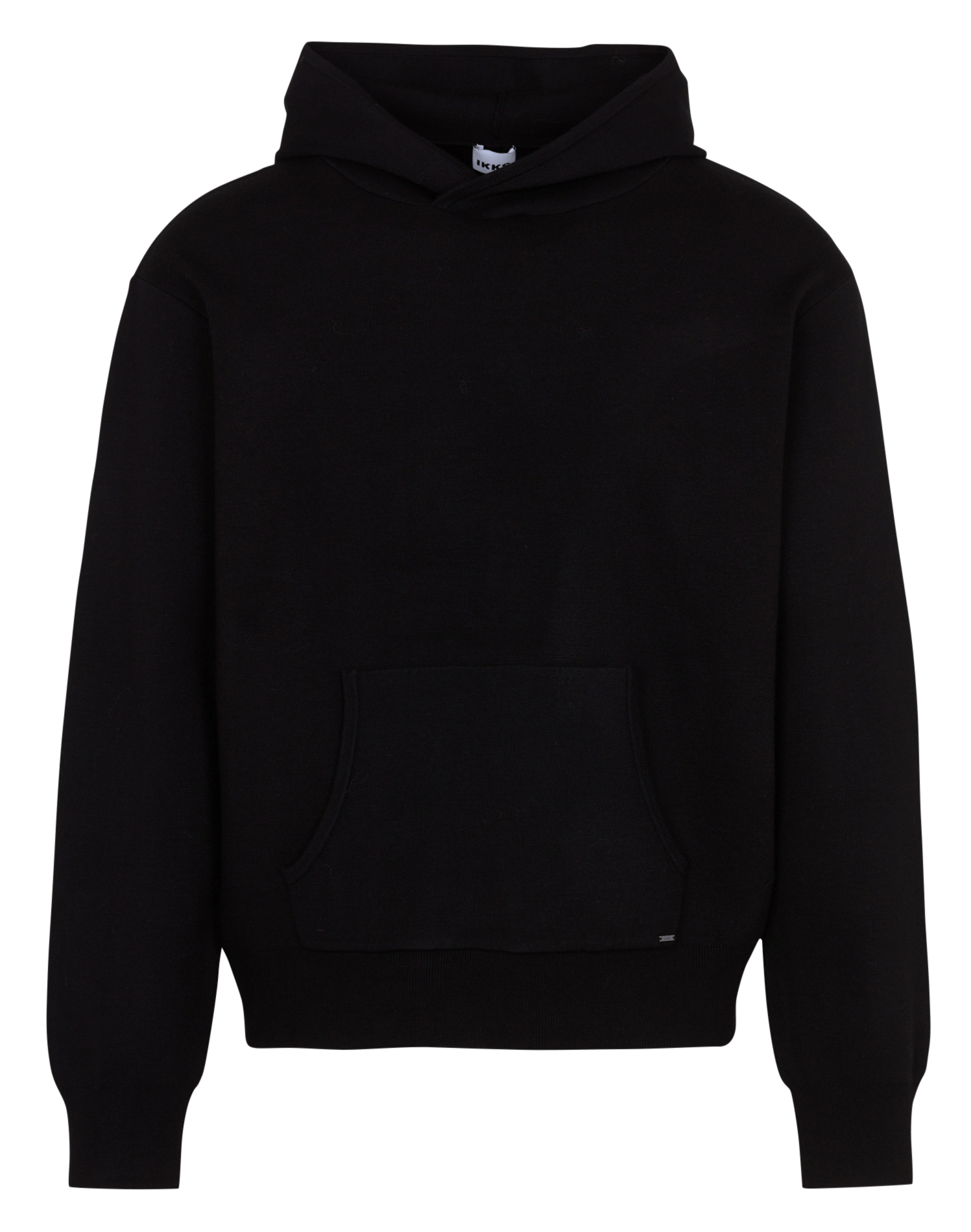 Loose-fitting plain-knit hooded sweatshirt IKKS Black