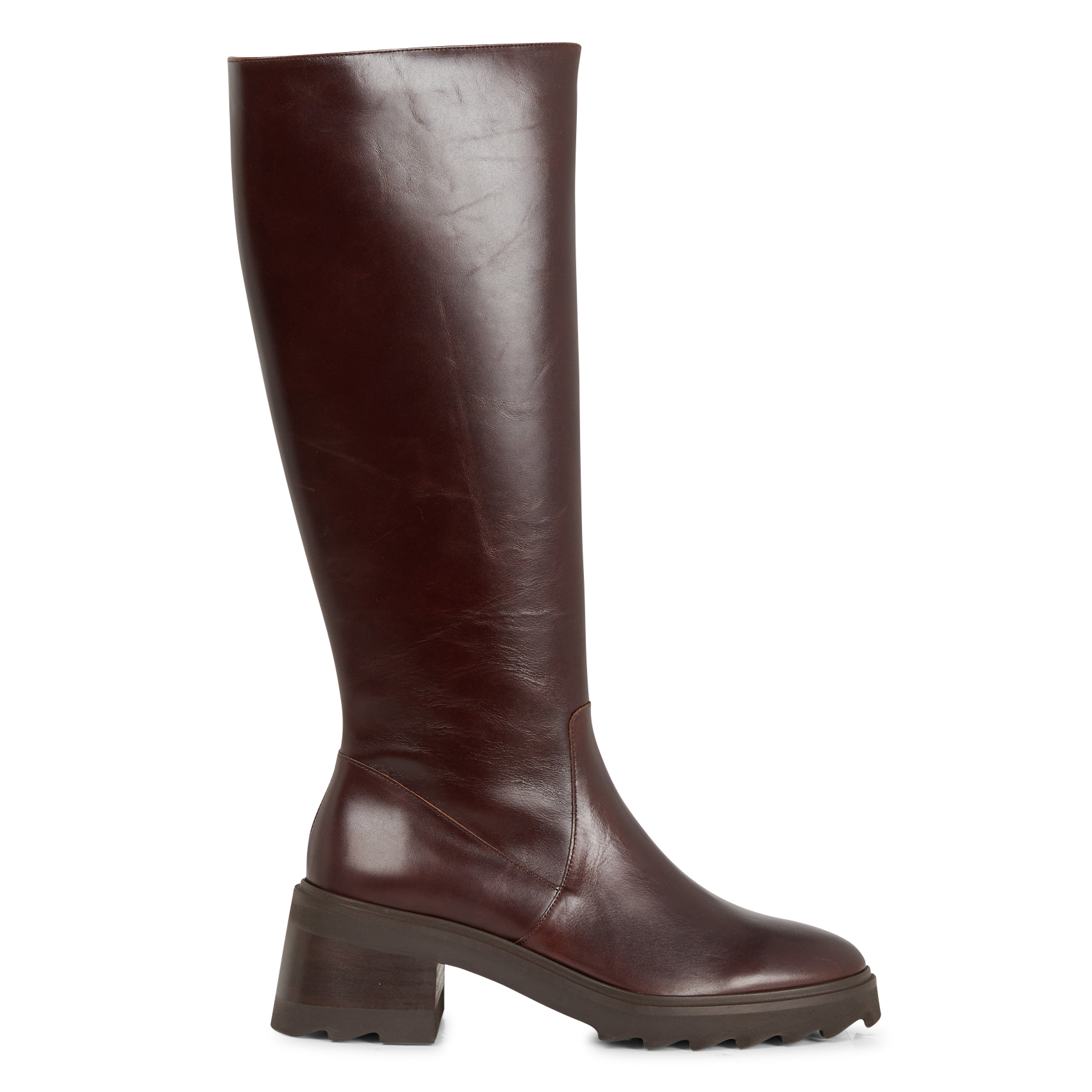 Heeled leather boots BOBBIES Brown