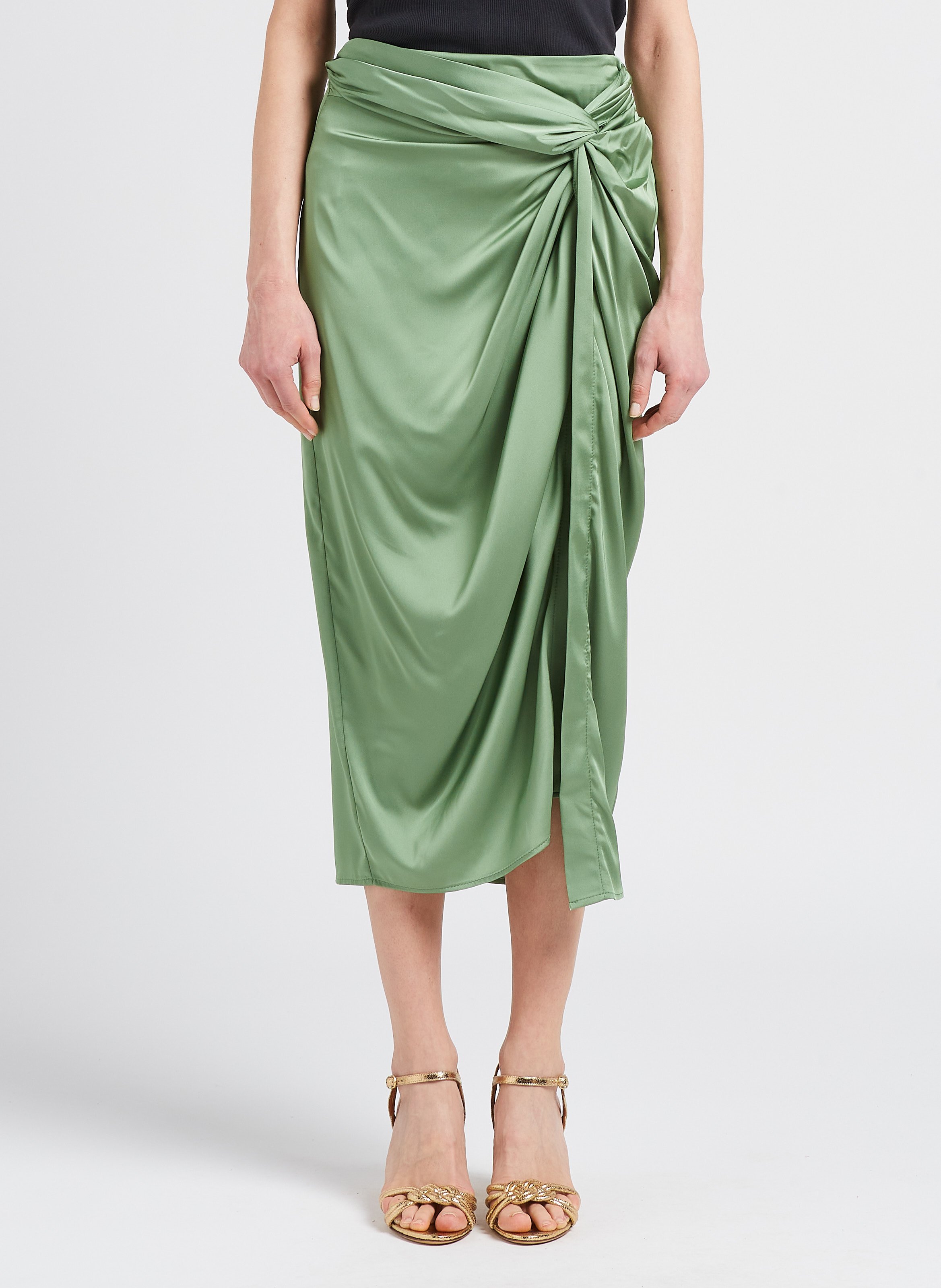Lange wikkelrok in pareostijl IMPERIAL Groen