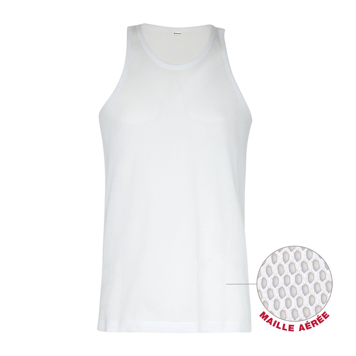 Men's tank top in airy pure cotton mesh by Eminence EMINENCE White
