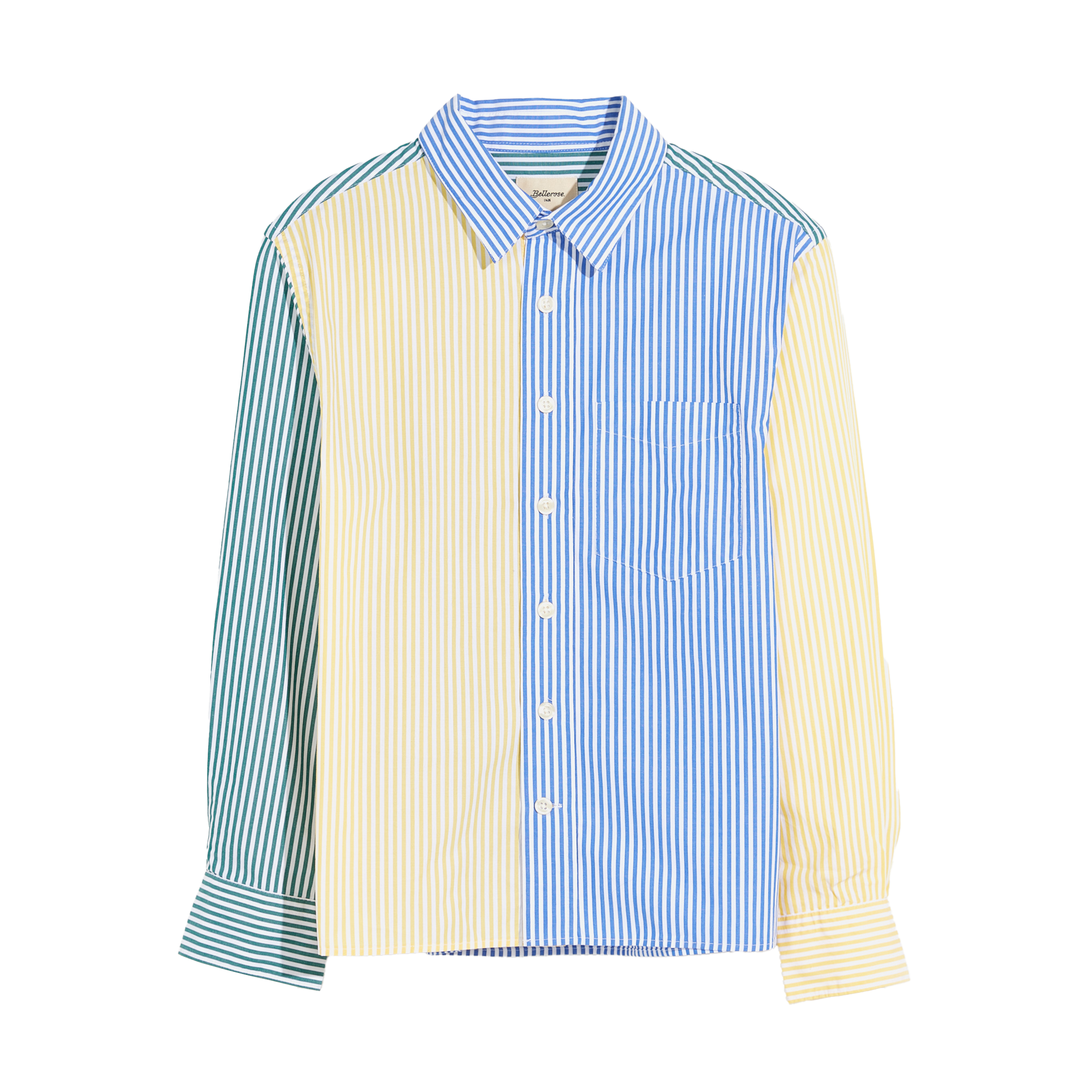 Striped straight-cut cotton shirt BELLEROSE Grey