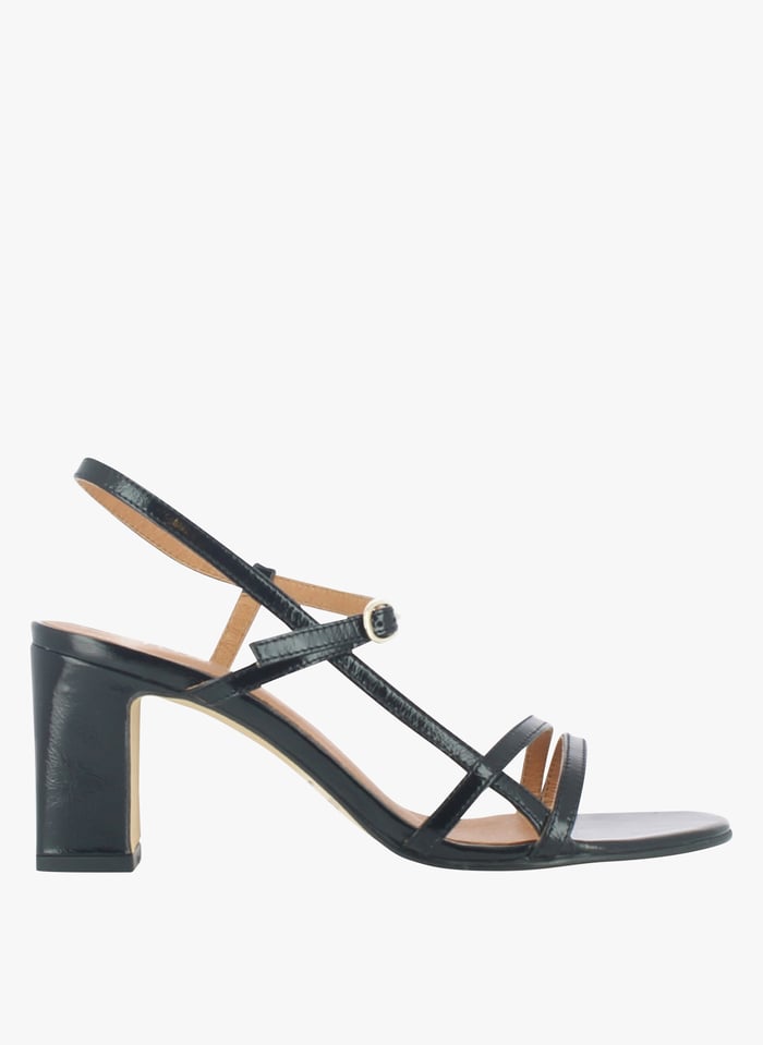 Sandales Talons Et Brides En Cuir Vicomte Noir Jonak Femme