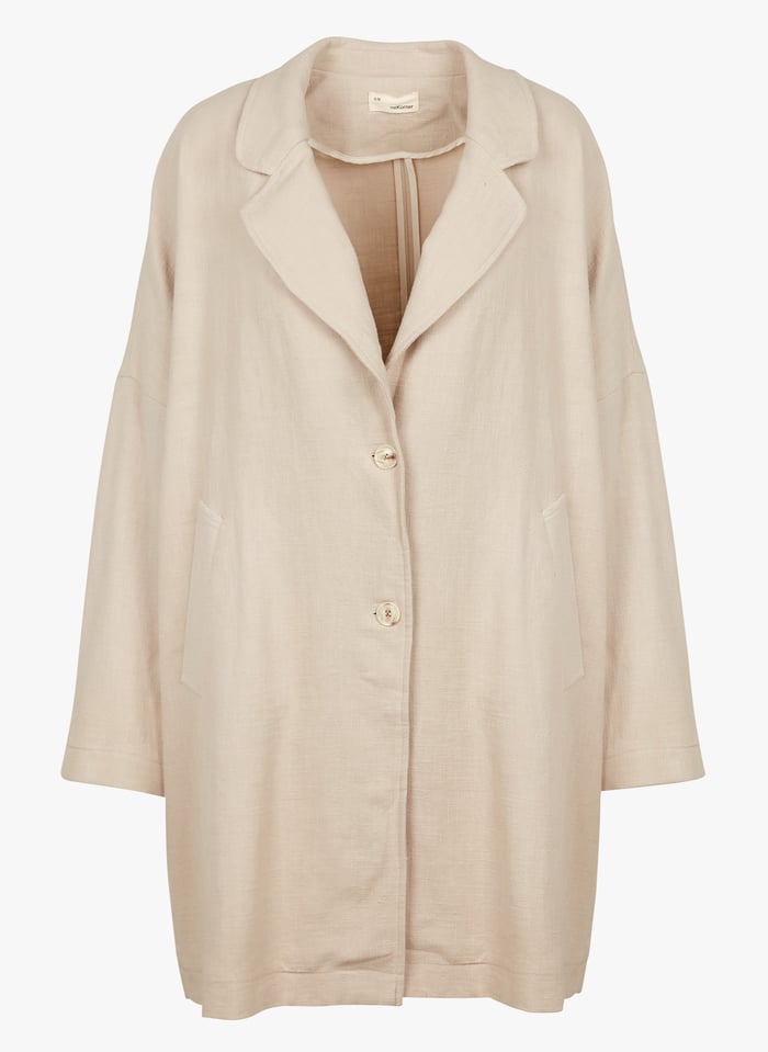 Veste longue beige femme hotsell