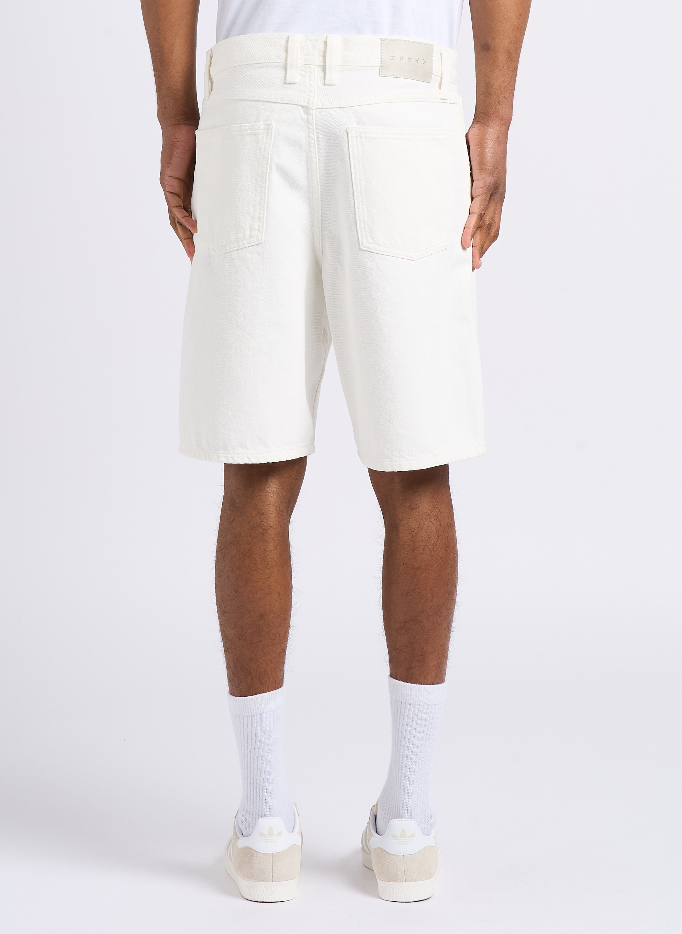 Short en denim droit en coton EDWIN Beige