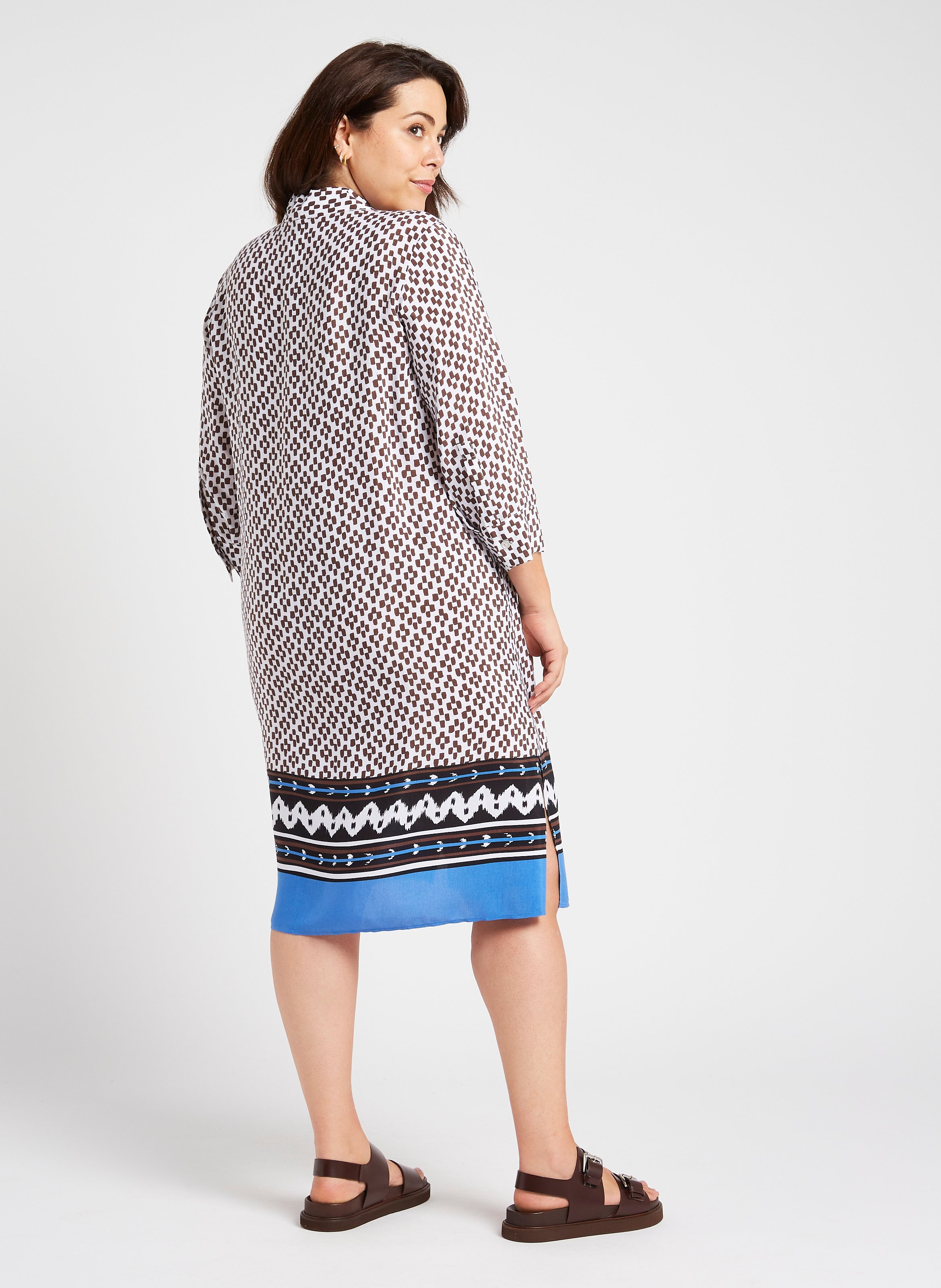 Printed midi shirt dress PERSONA by Marina Rinaldi White