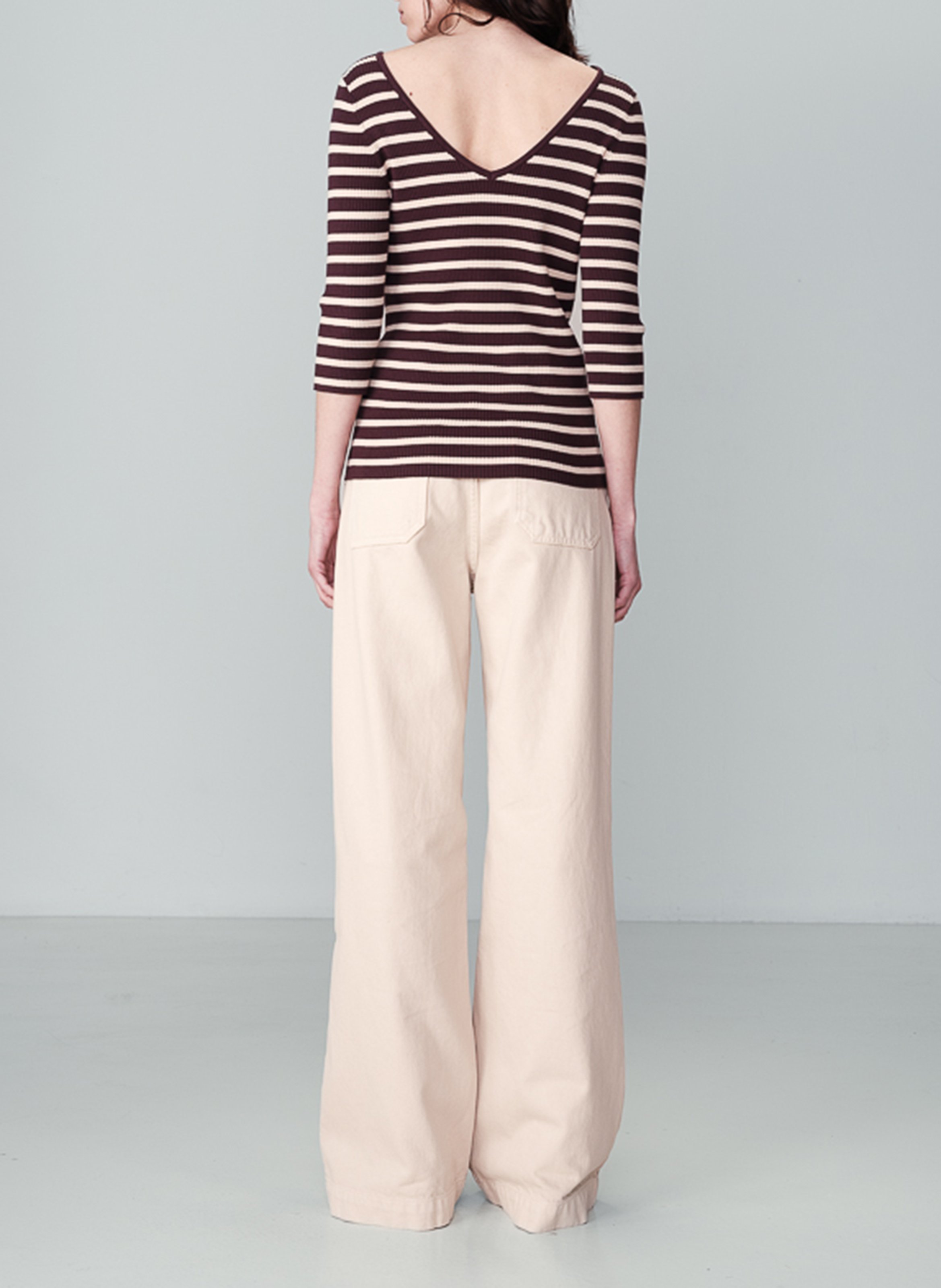 Pull col V  GRACE ET MILA Rouge