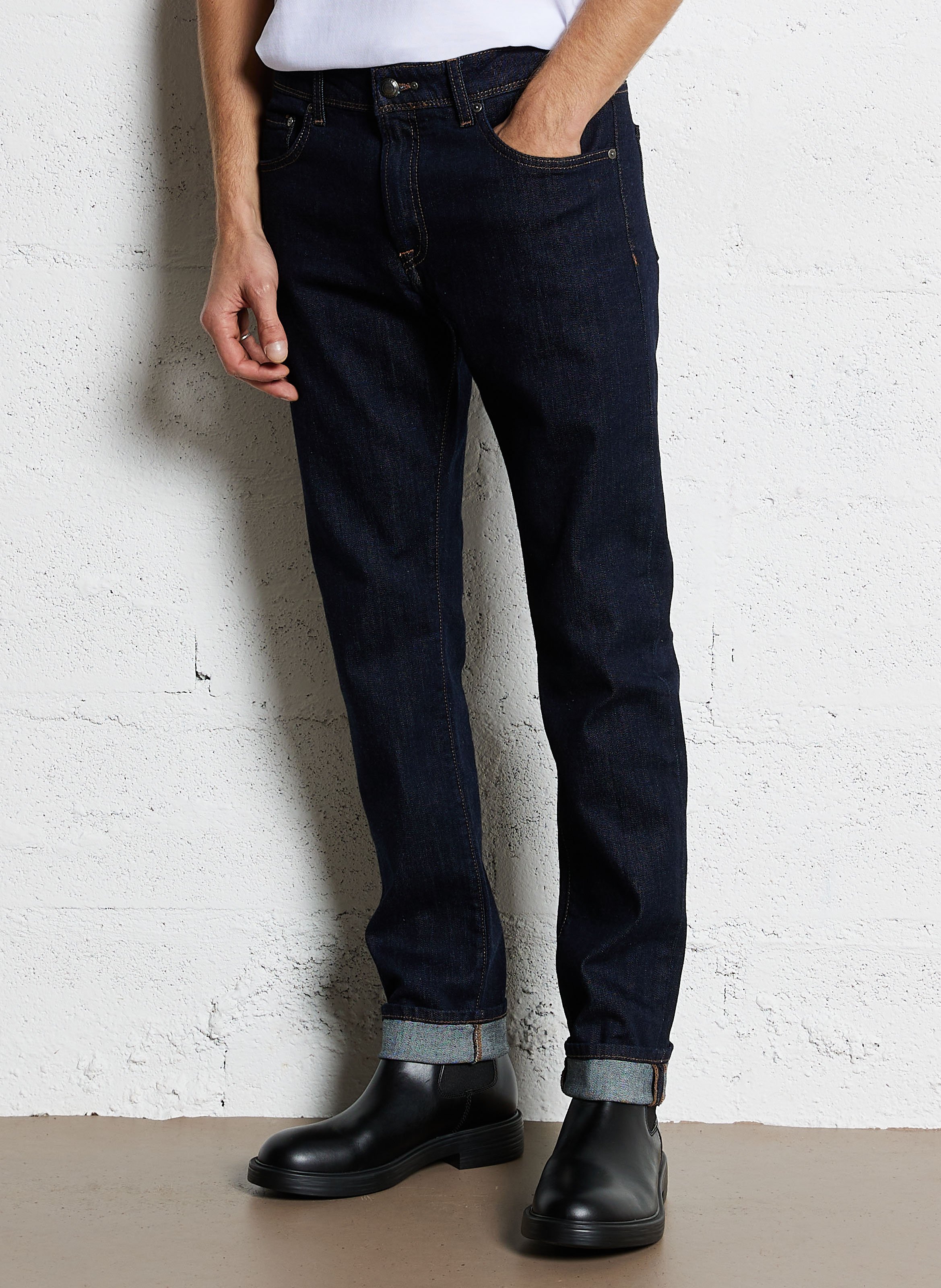Cotton-blend straight jeans HACKETT Blue