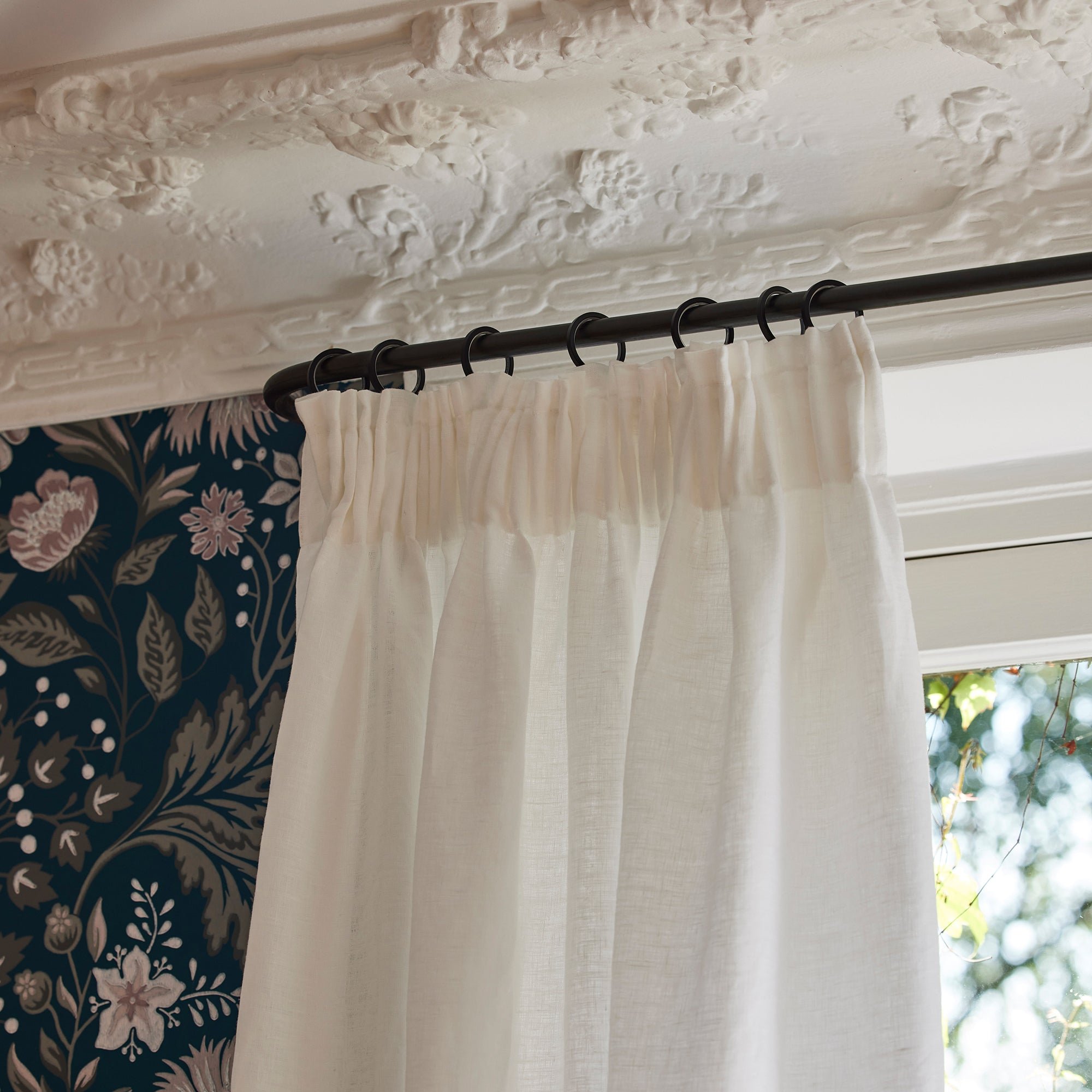 Curtain with gathering tape MADURA White