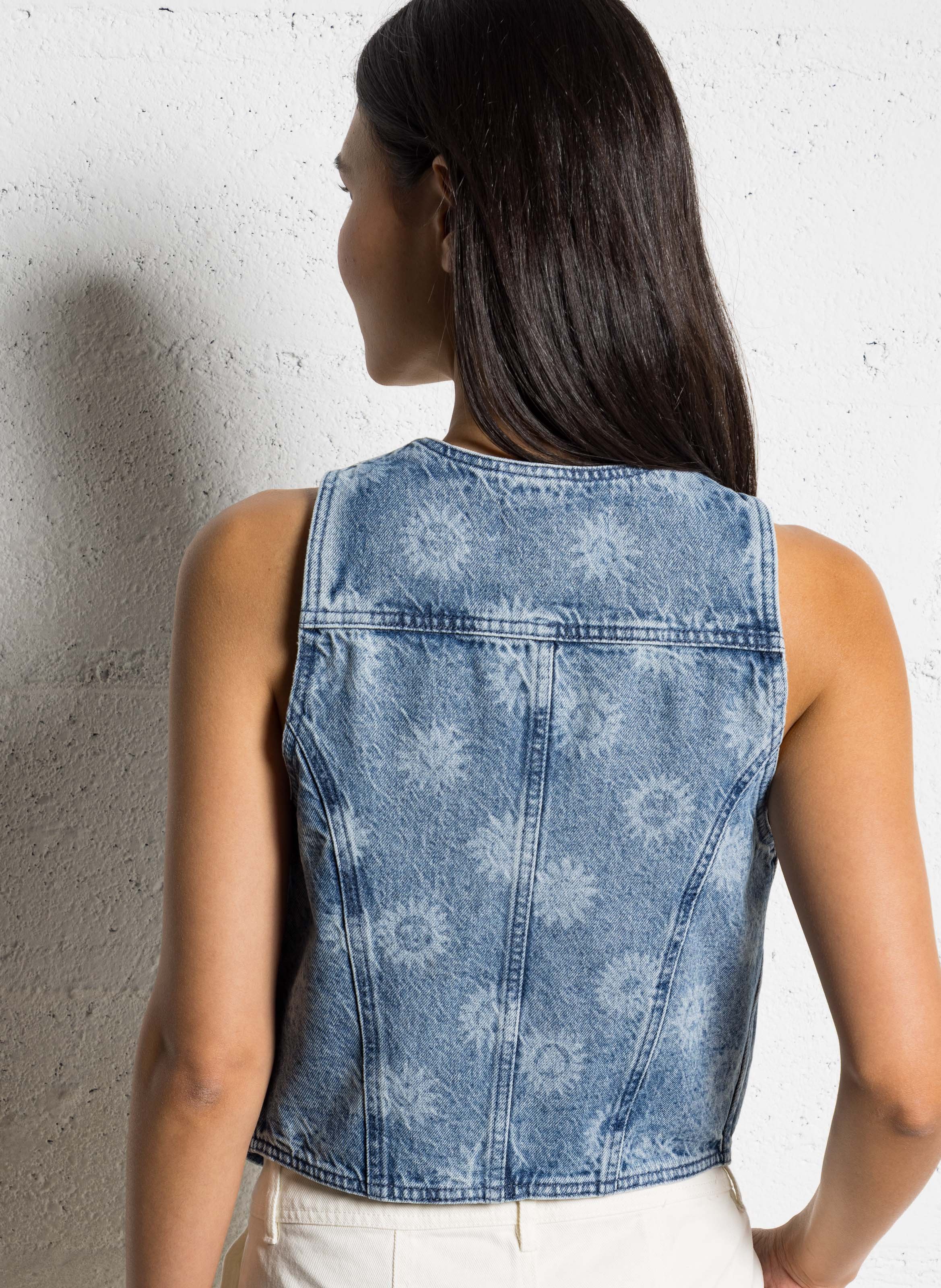 Cotton denim vest FABIENNE CHAPOT Blue