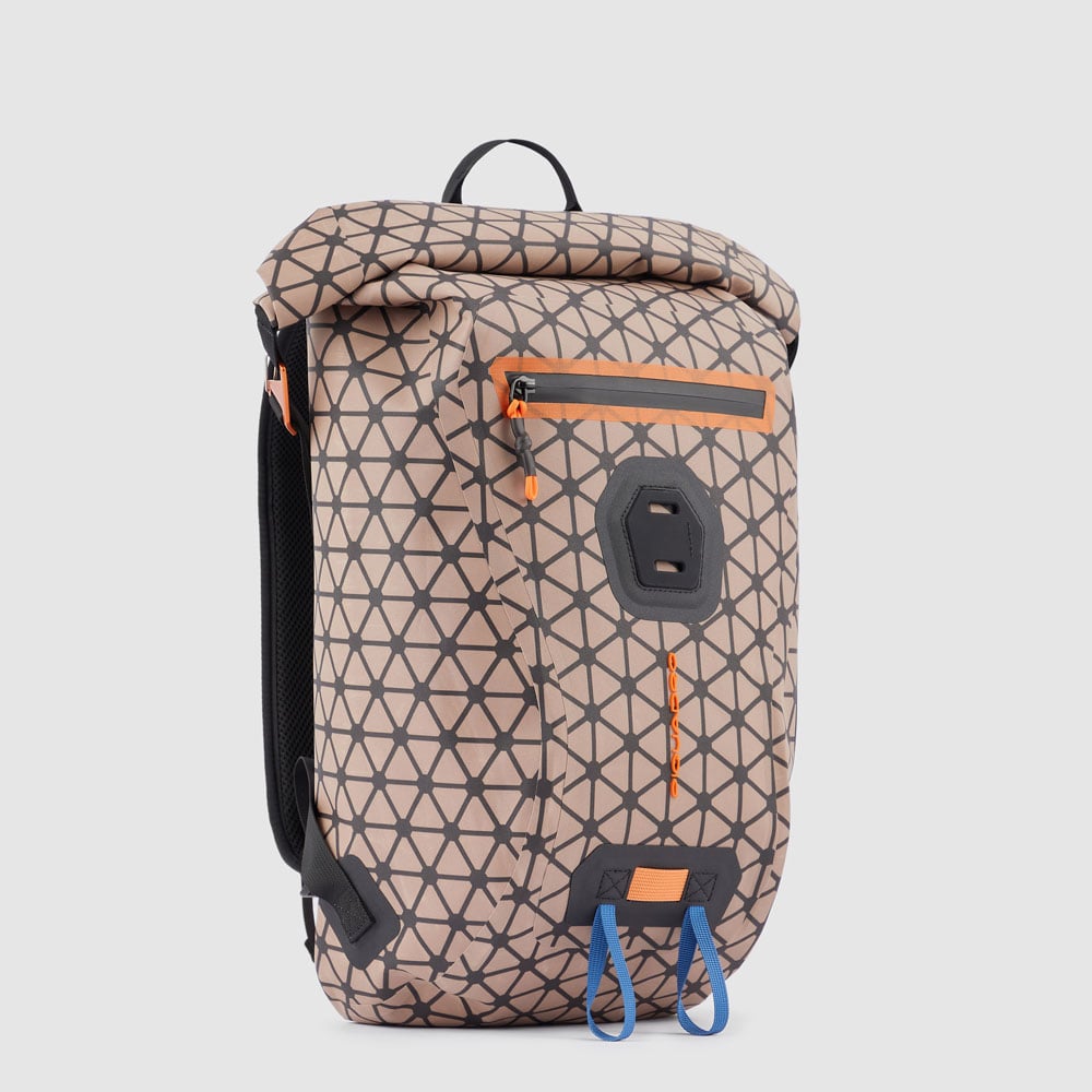 Waterproof backpack PIQUADRO Beige