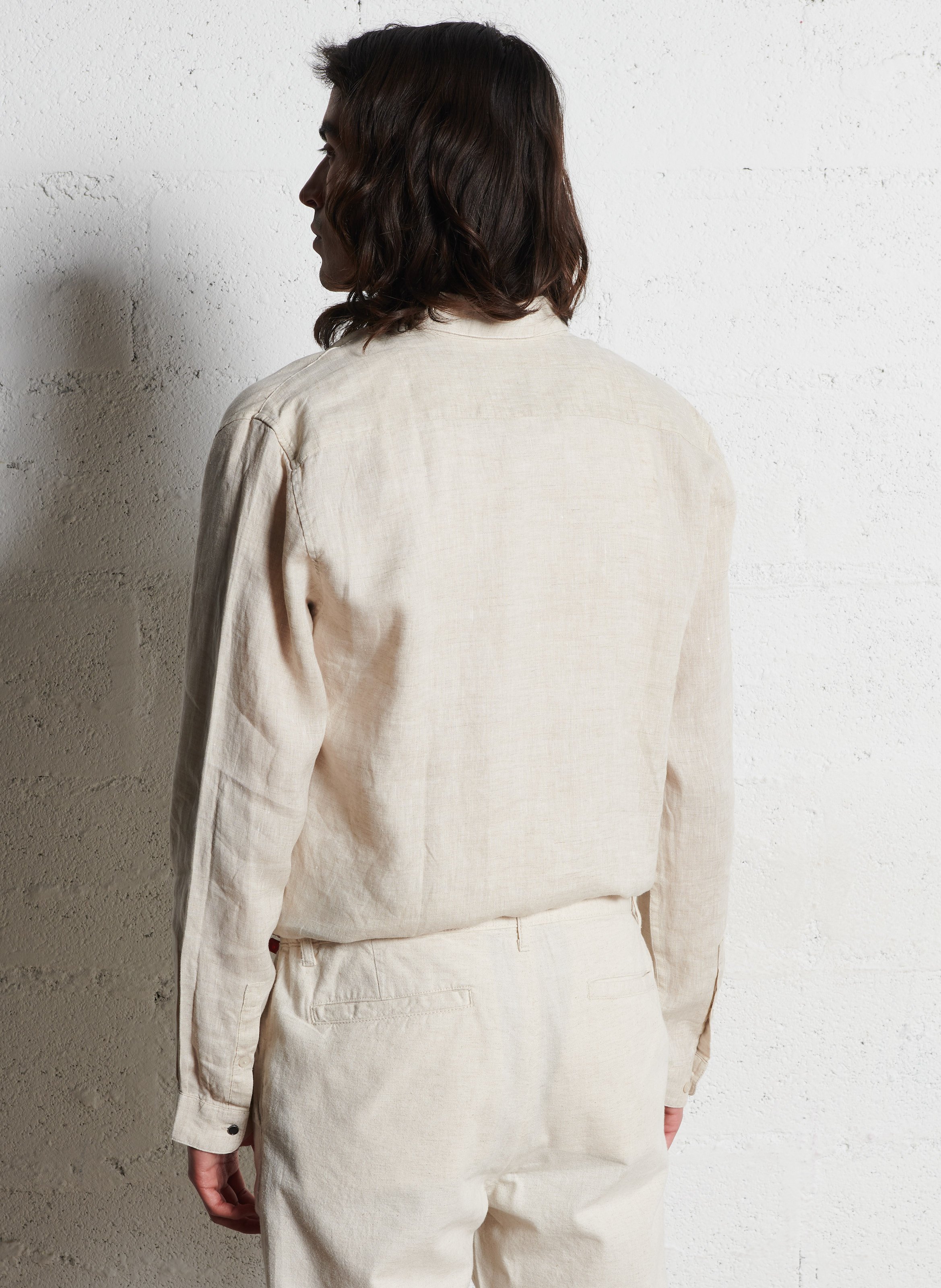 Linnen, slim fit overhemd IKKS Beige