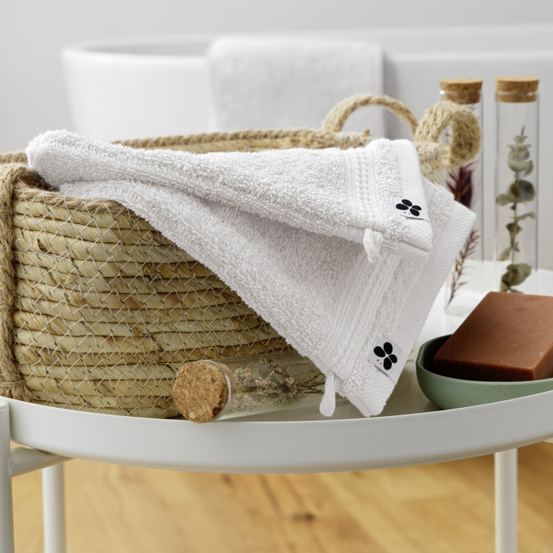 Set of 2 washcloths L'EFFET PAPILLON White