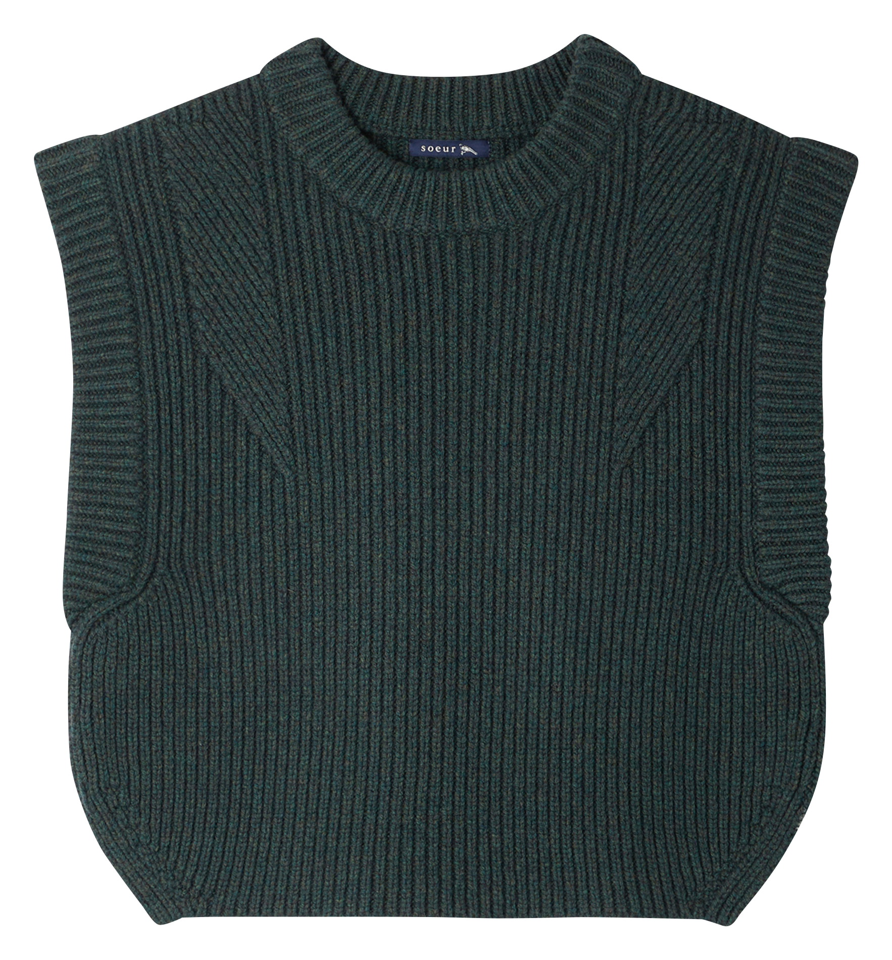 Abidjan wool round-neck sweater SOEUR Green