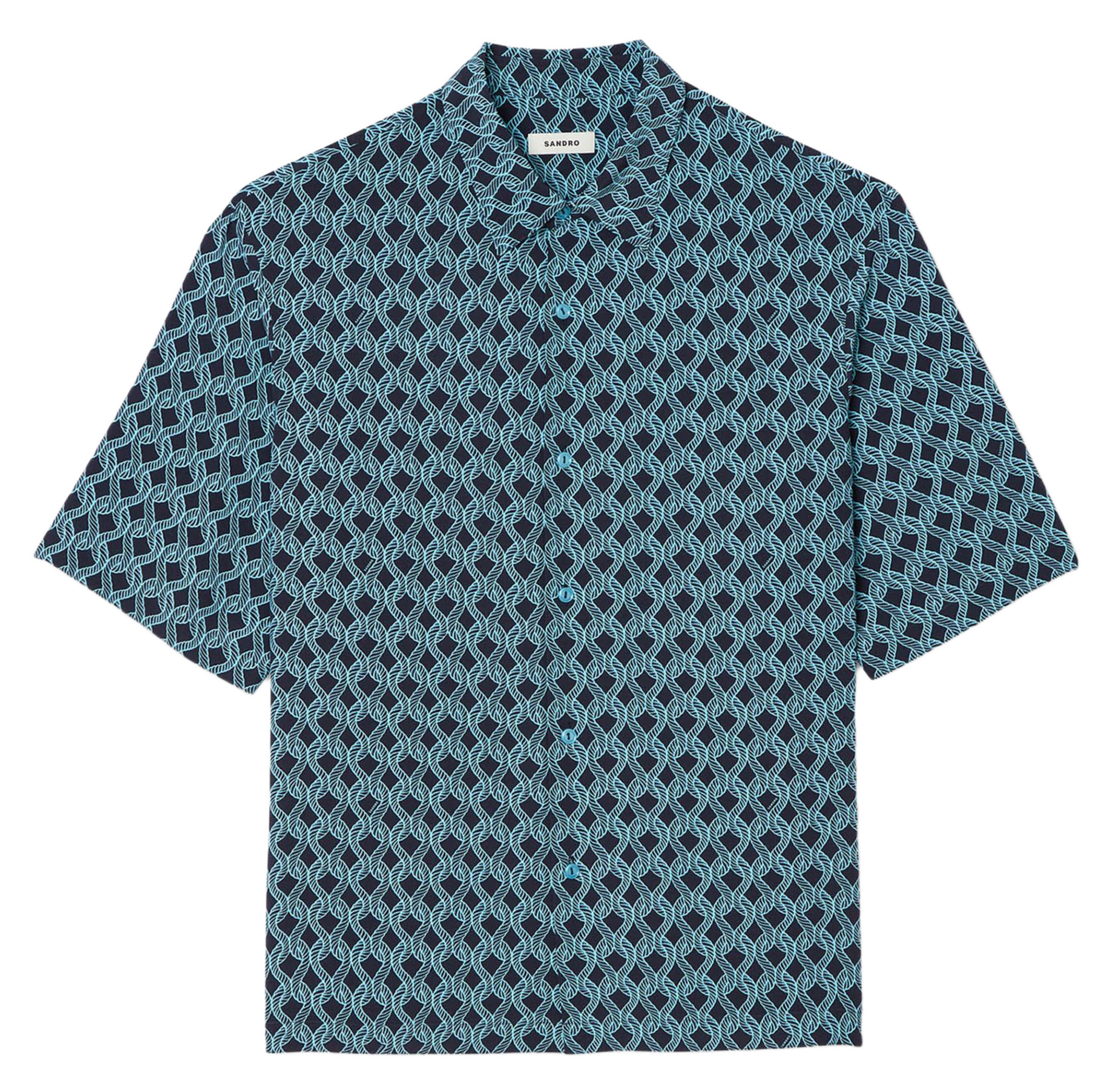 Chemise col classique imprimé SANDRO Bleu