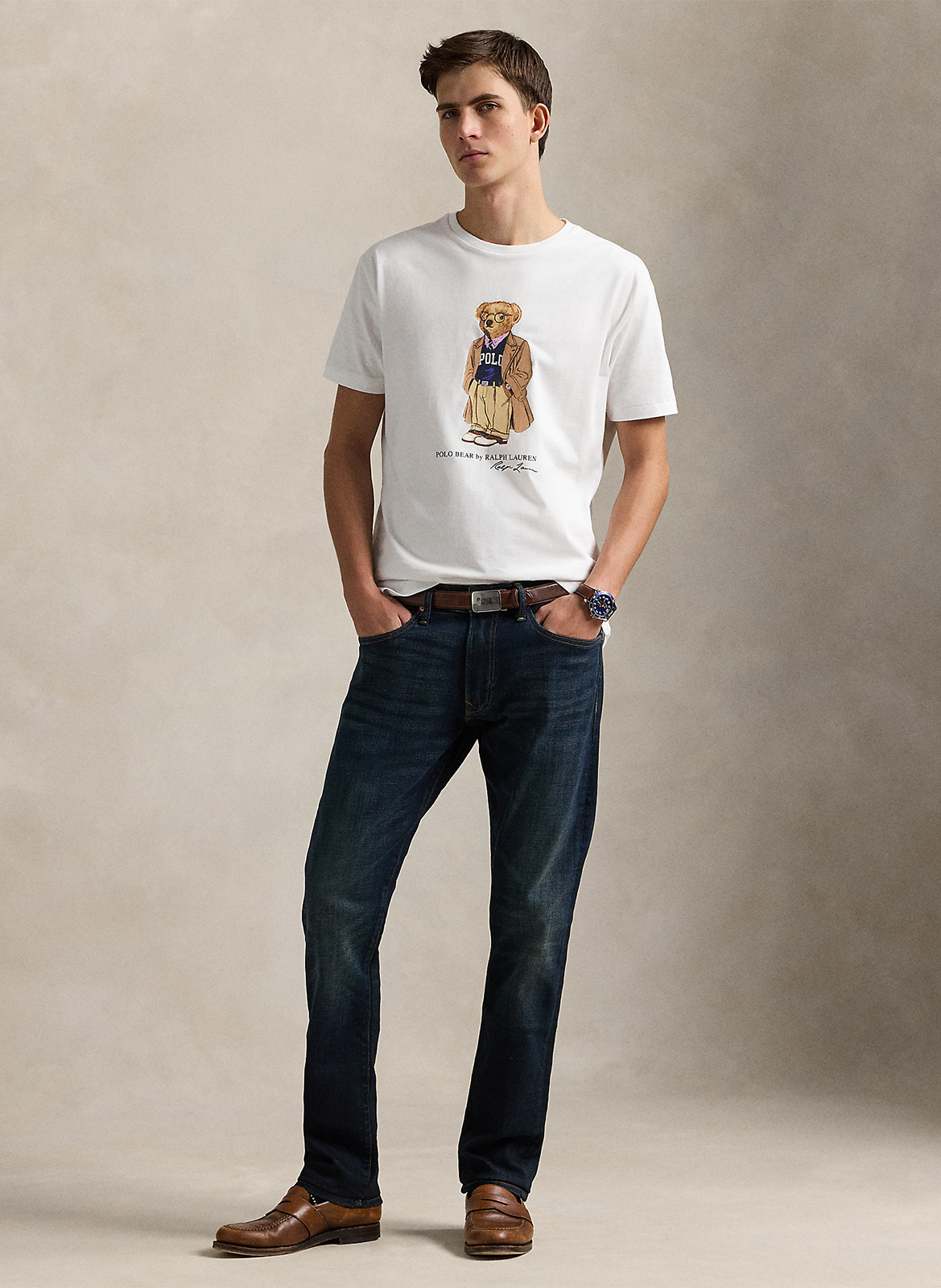 Tee-shirt col rond en coton POLO RALPH LAUREN Blanc