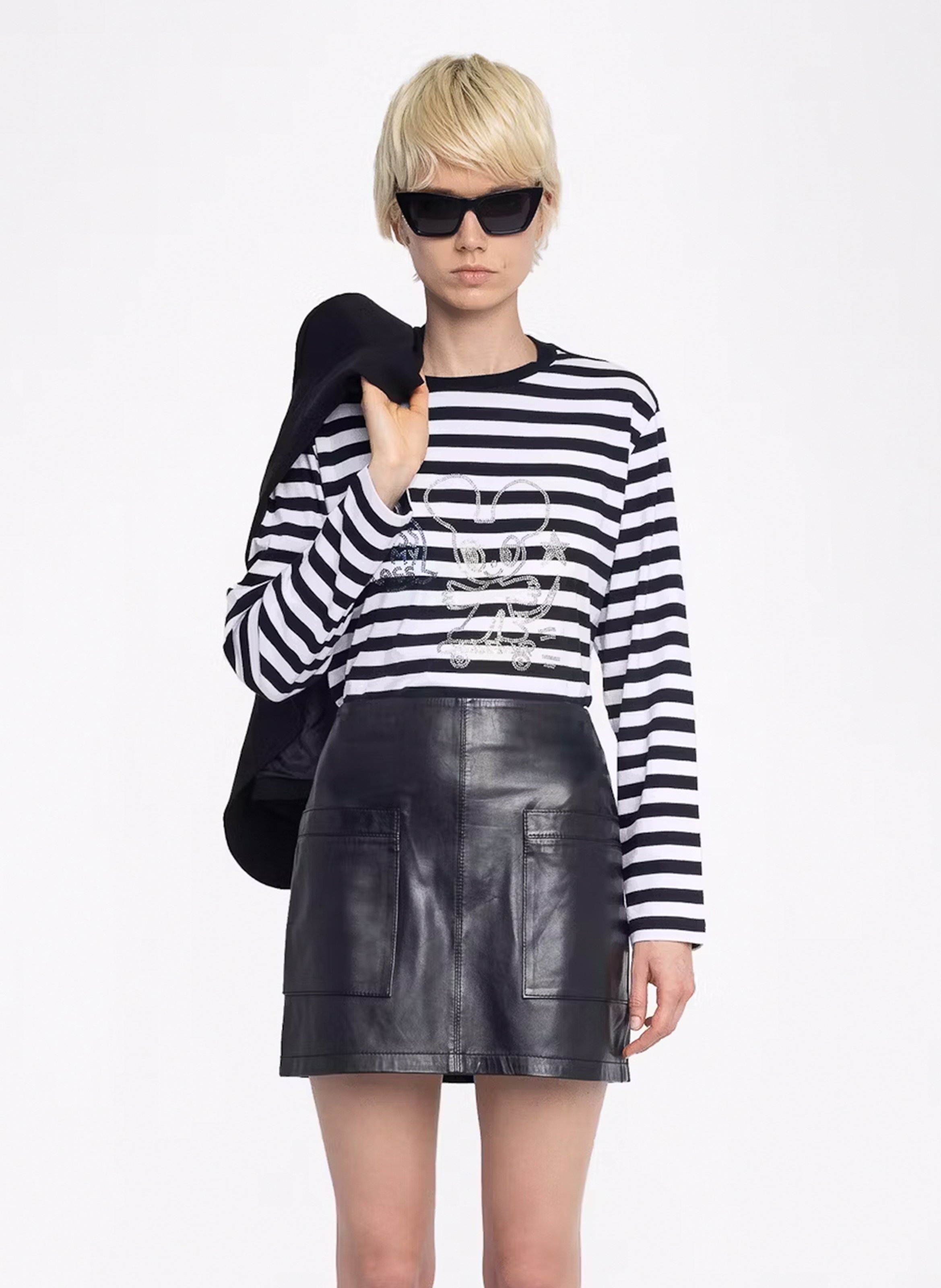 Tee-shirt droit en coton ZADIG&VOLTAIRE Noir