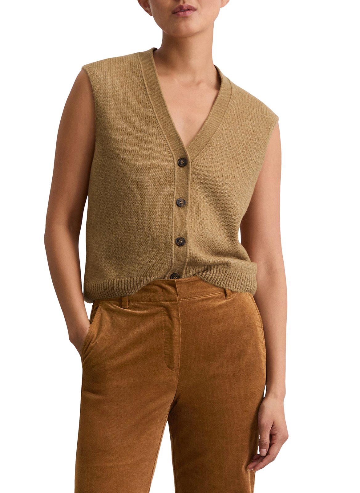 Chaleco sin mangas de lana mezclada uni MARC O'POLO Beige