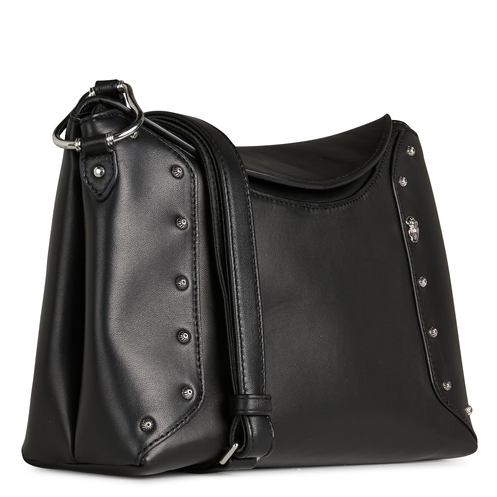 Sac bandoulière en cuir mélangé CLARIS VIROT Noir