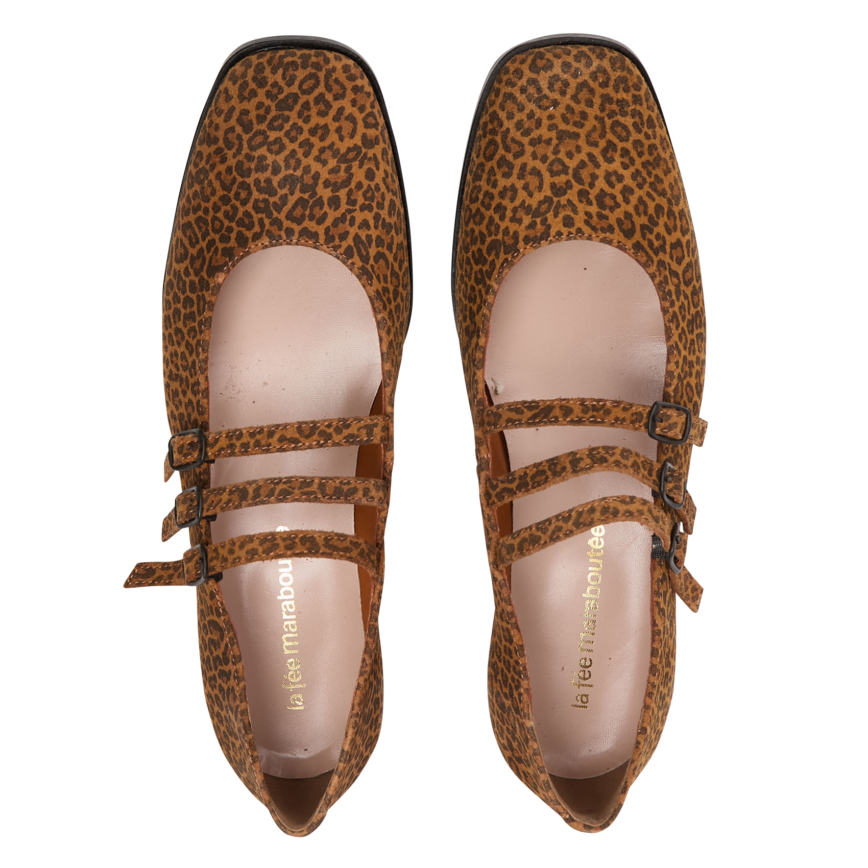 Babies plates léopard à brides en cuir LA FEE MARABOUTEE Marron