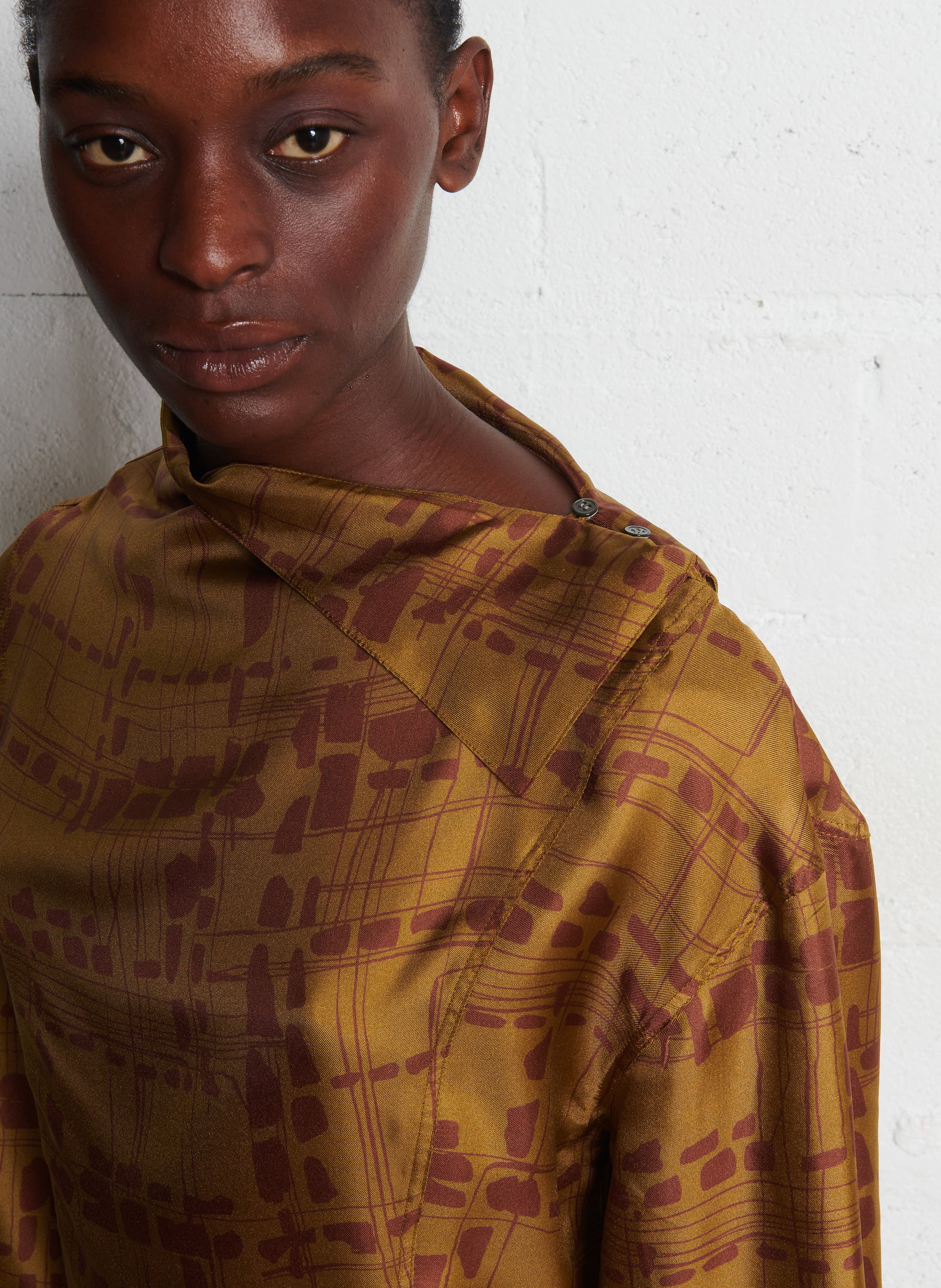 Fitted silk printed top SOEUR Multicolored