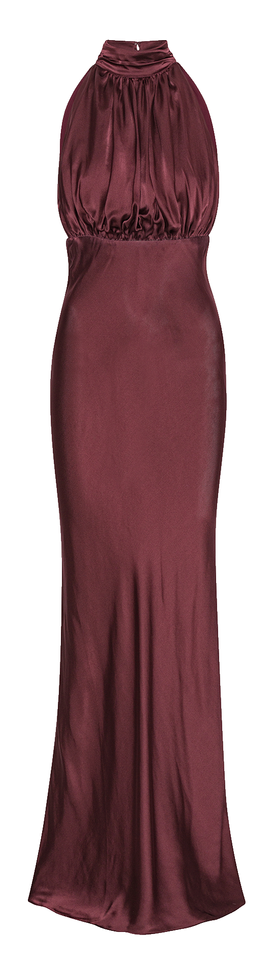 Long silk dress with high neck ROTATE Brown