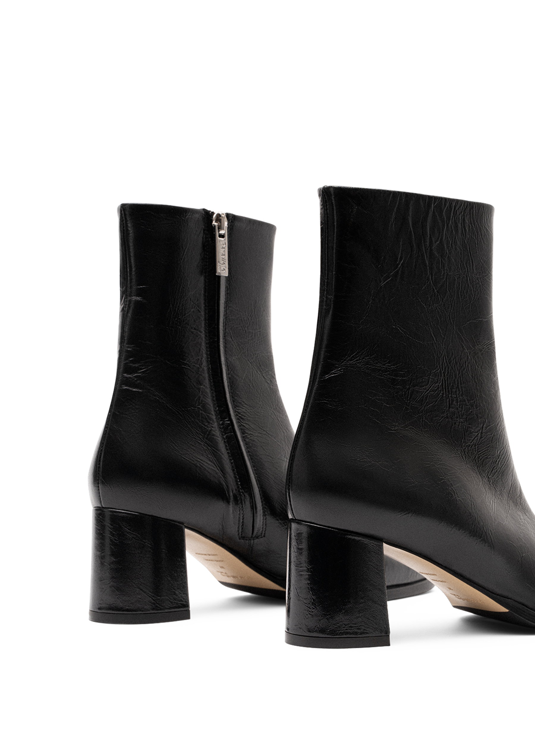 Black soft nappa leather ankle boots PARALLELE PARIS Black