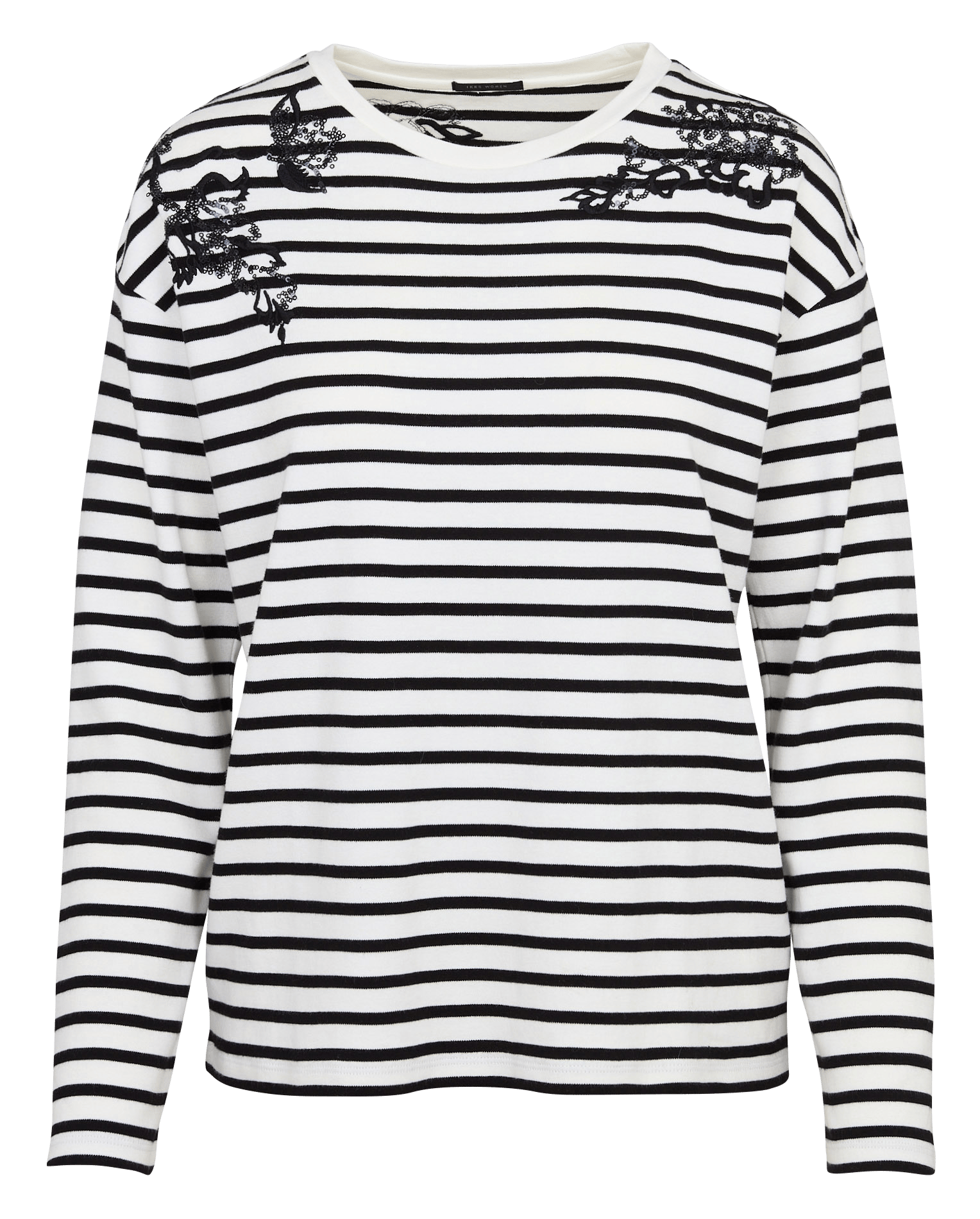 Loose-fit round-neck cotton T-shirt IKKS Black