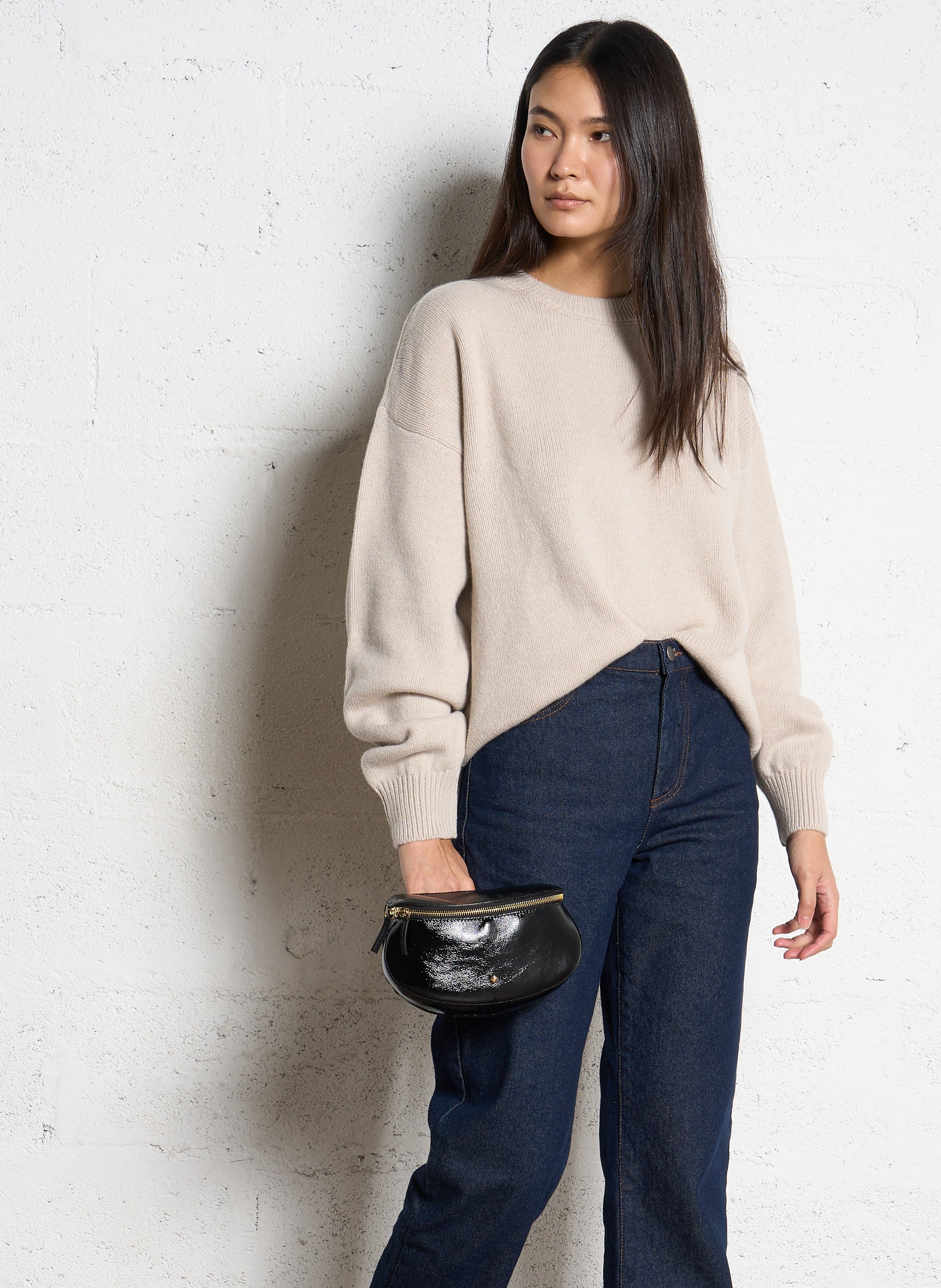 Hüfttasche aus Lackleder HERBERT FRERE SOEUR Schwarz