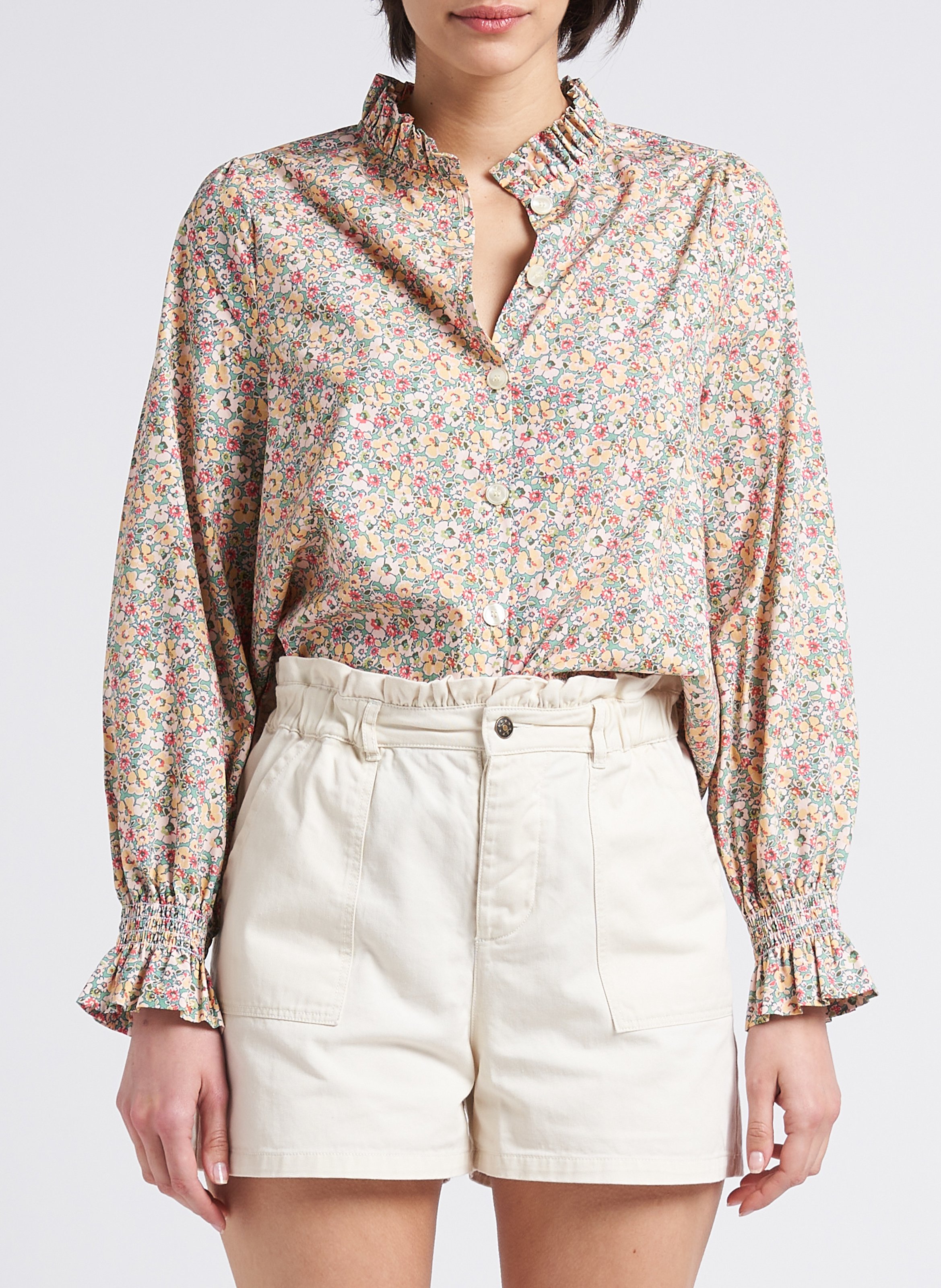 Top col victorien à imprimé fleuri BONTON Multicolore