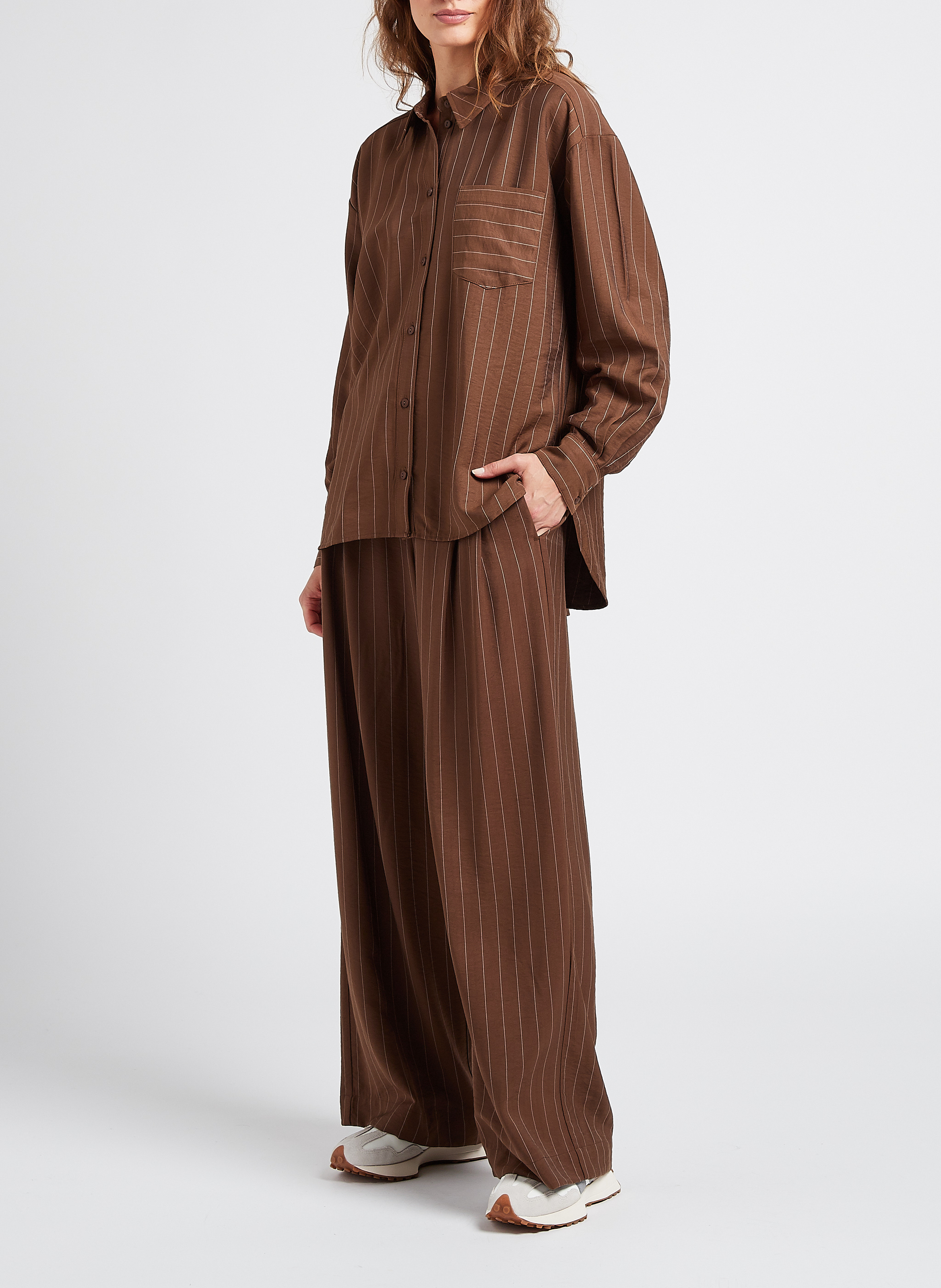 Chemise ample col classique imprimé rayé MOSS COPENHAGEN Multicolore