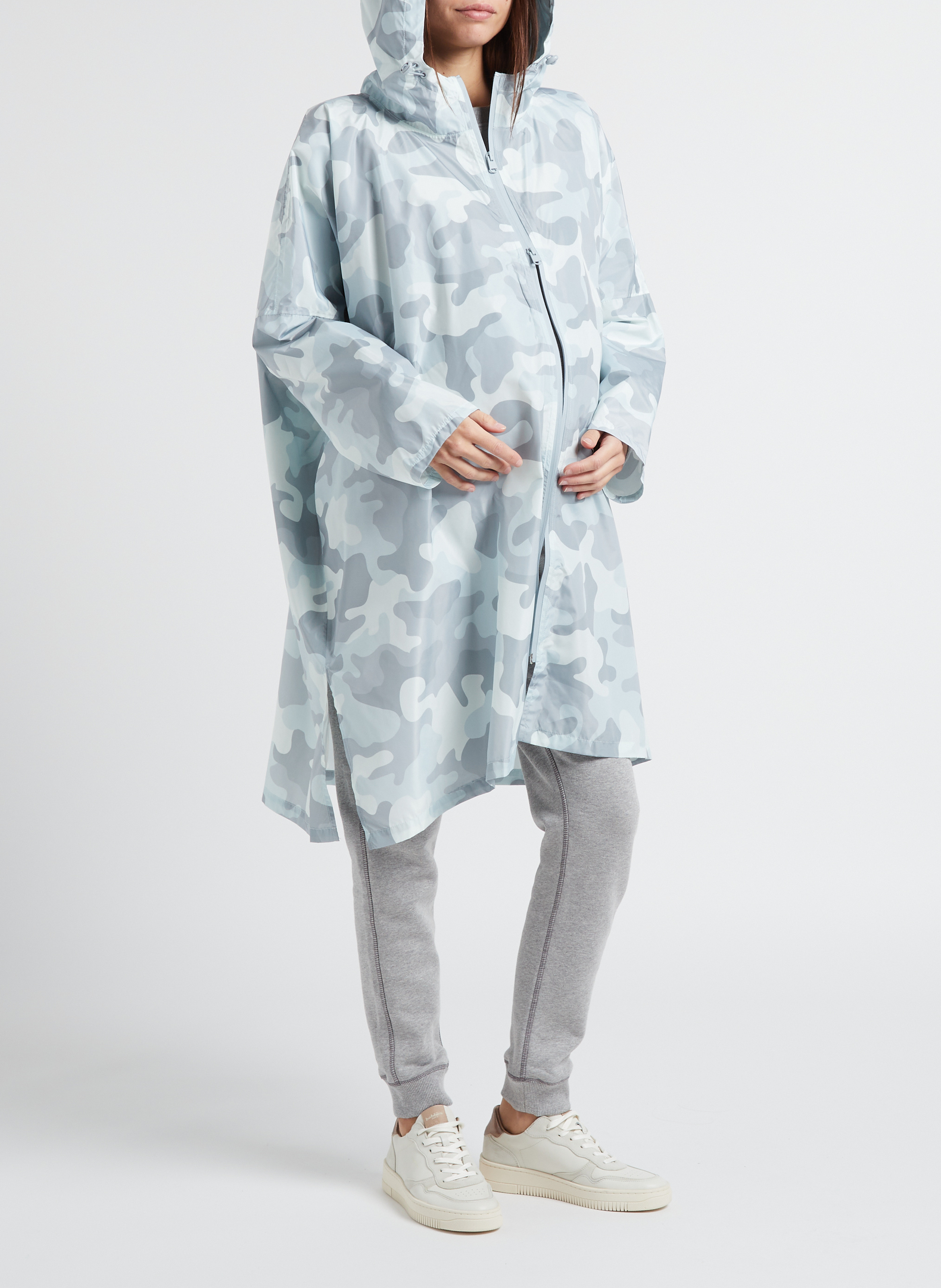 Coupe-vent imprimé à capuche  SERAPHINE Gris