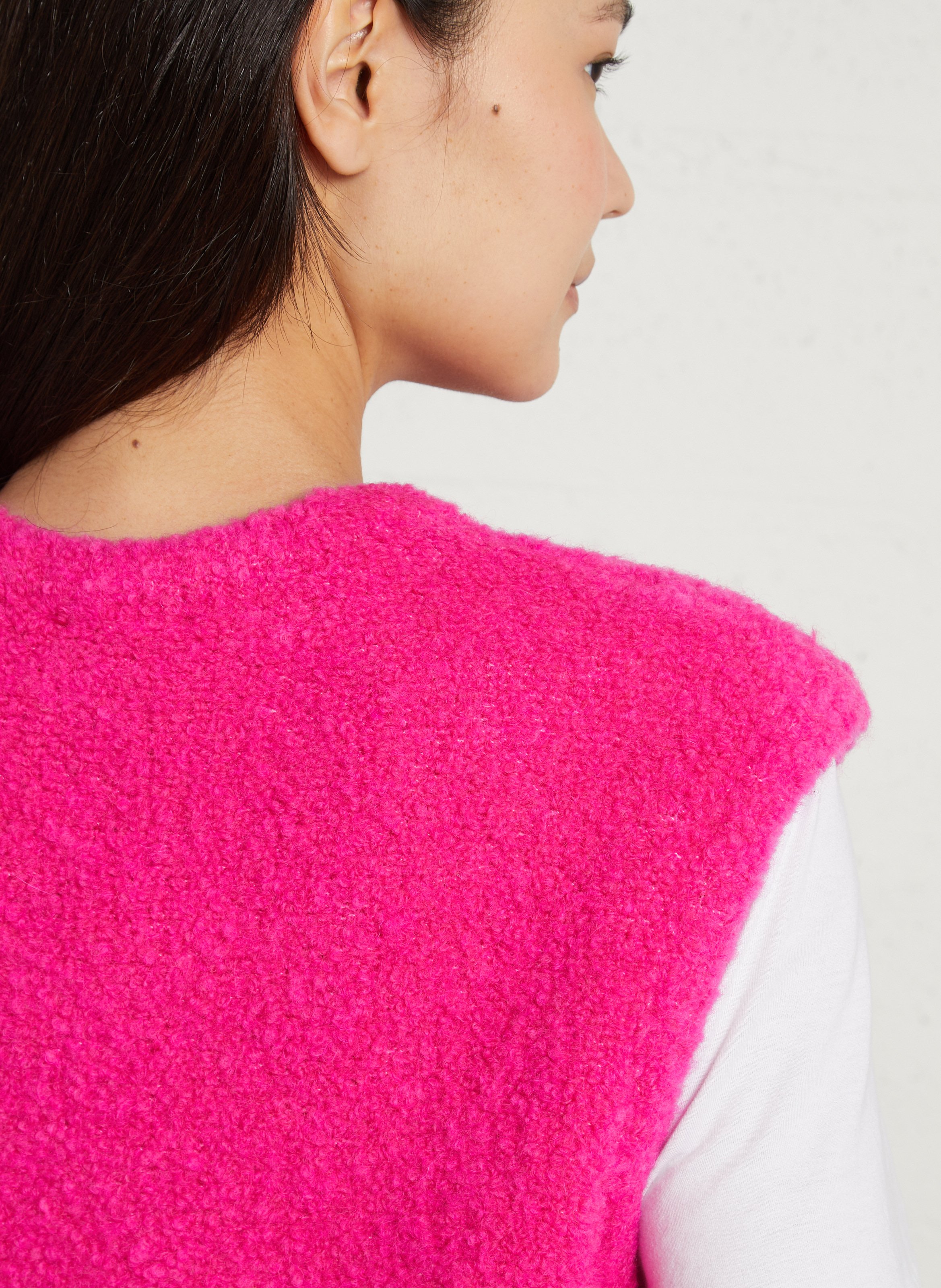 Long wool-blend knit cardigan AMERICAN VINTAGE Pink