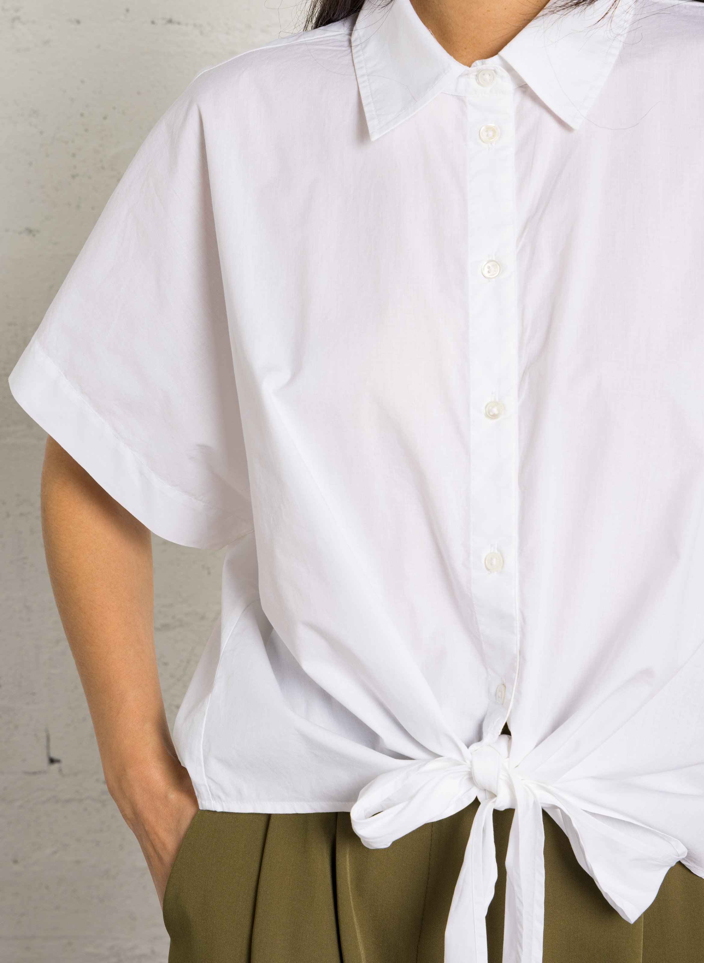 Chemise ample col classique en coton BELLEROSE Blanc