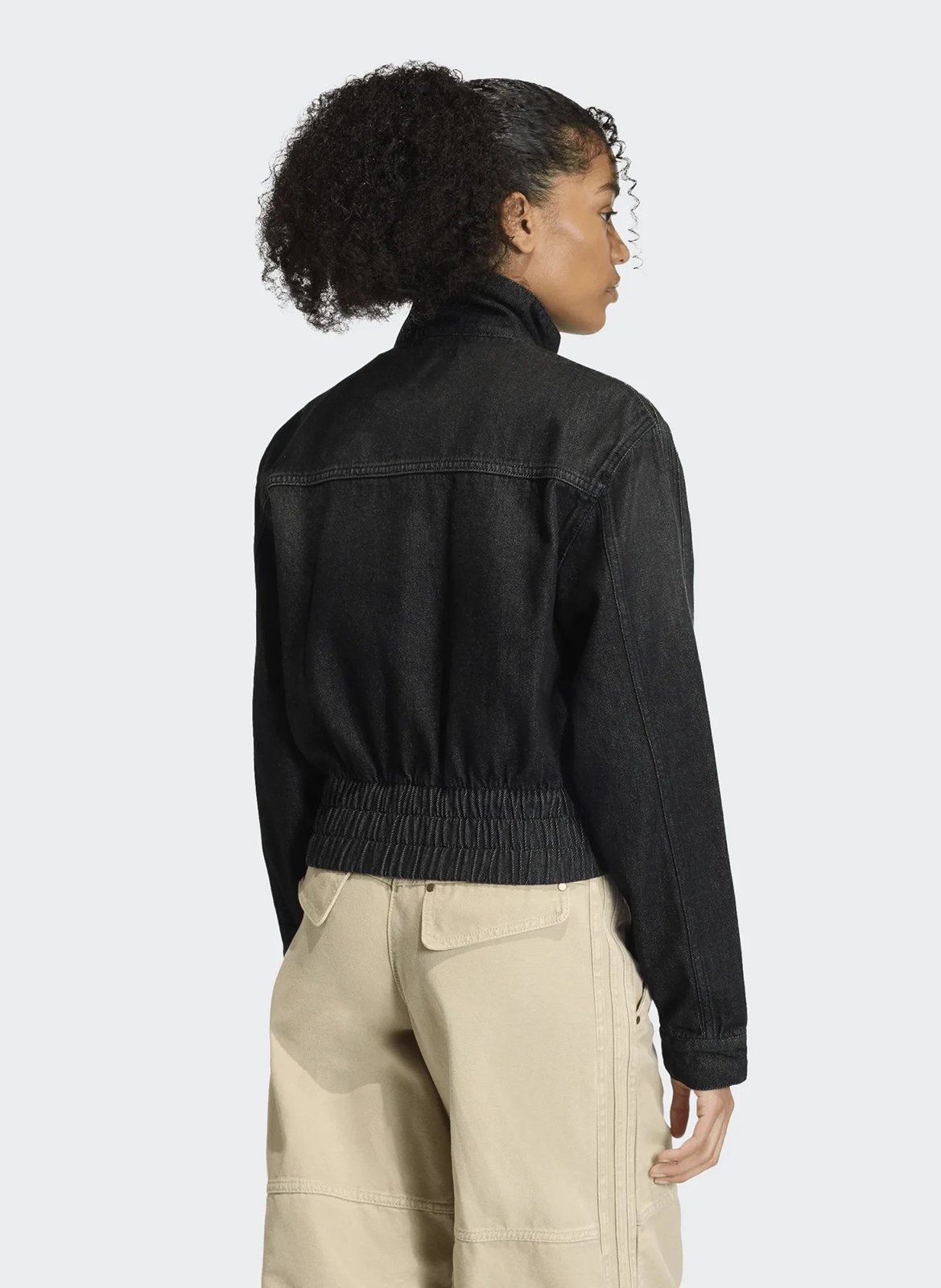 Gerade geschnittene Jeansjacke aus Baumwolle ADIDAS Schwarz