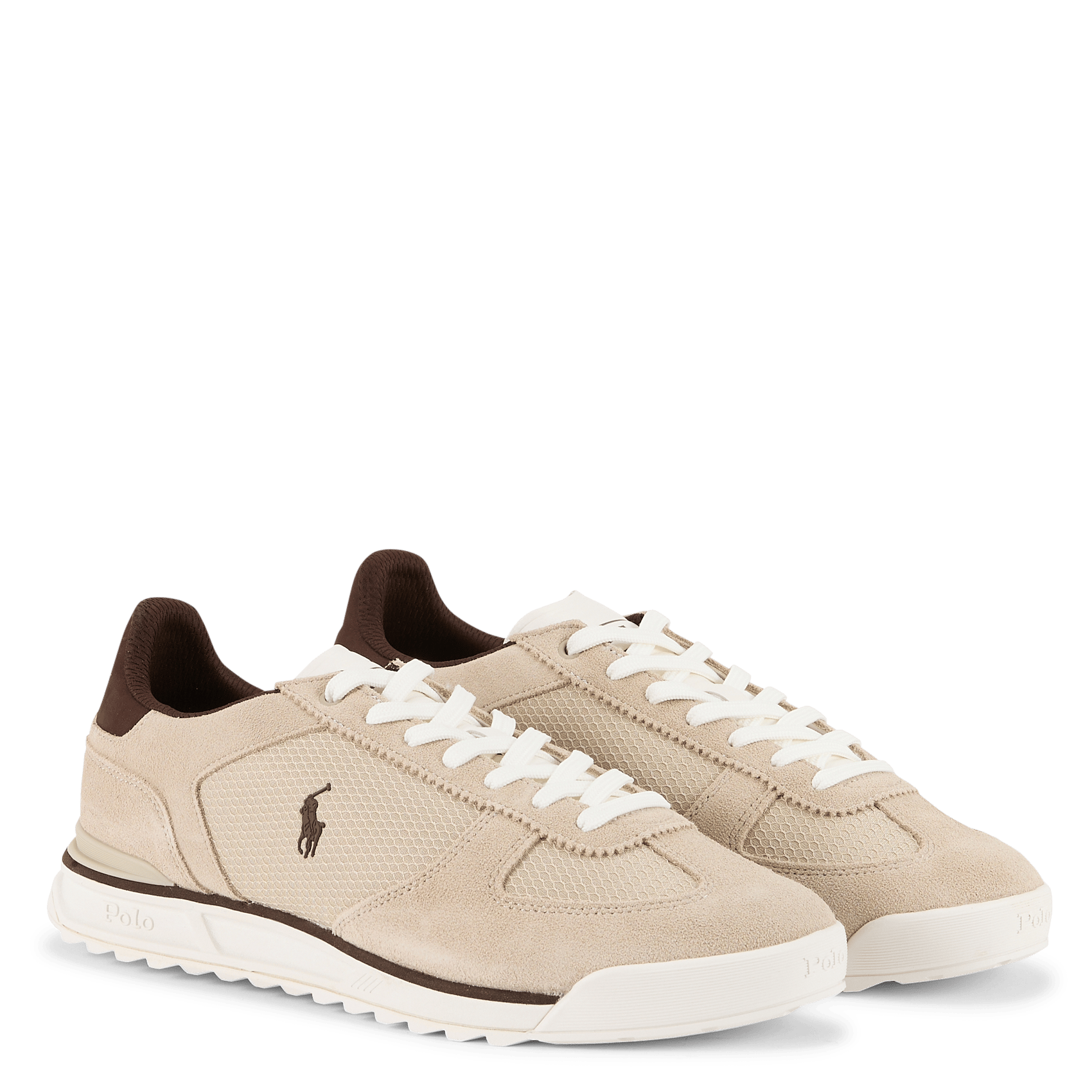 Lage baskets van leermix POLO RALPH LAUREN Beige