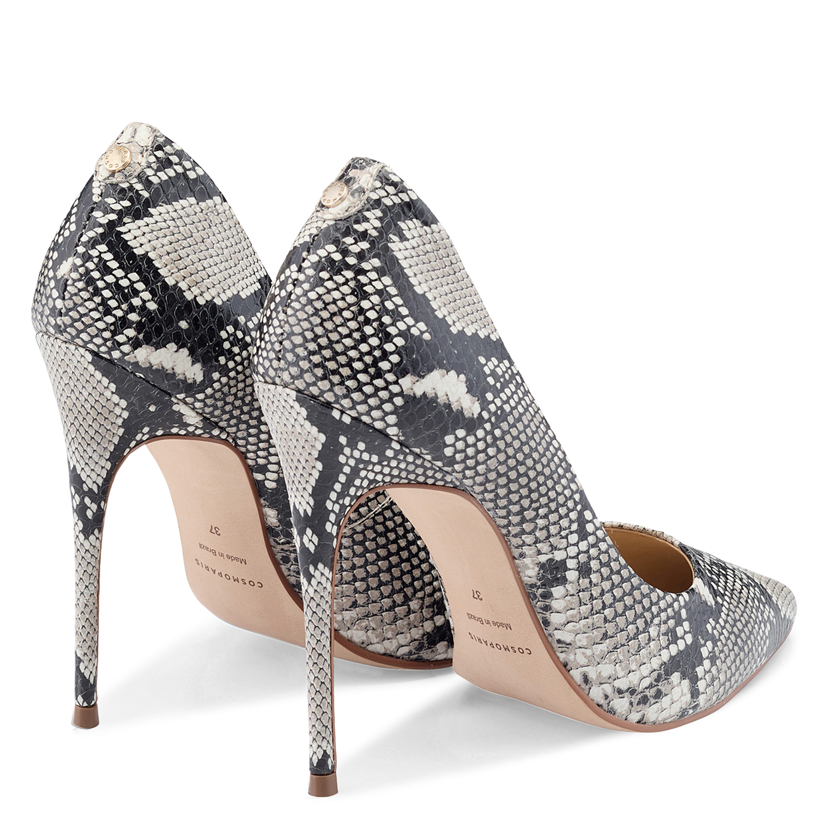 Escarpins en cuir imprimé  COSMOPARIS Beige