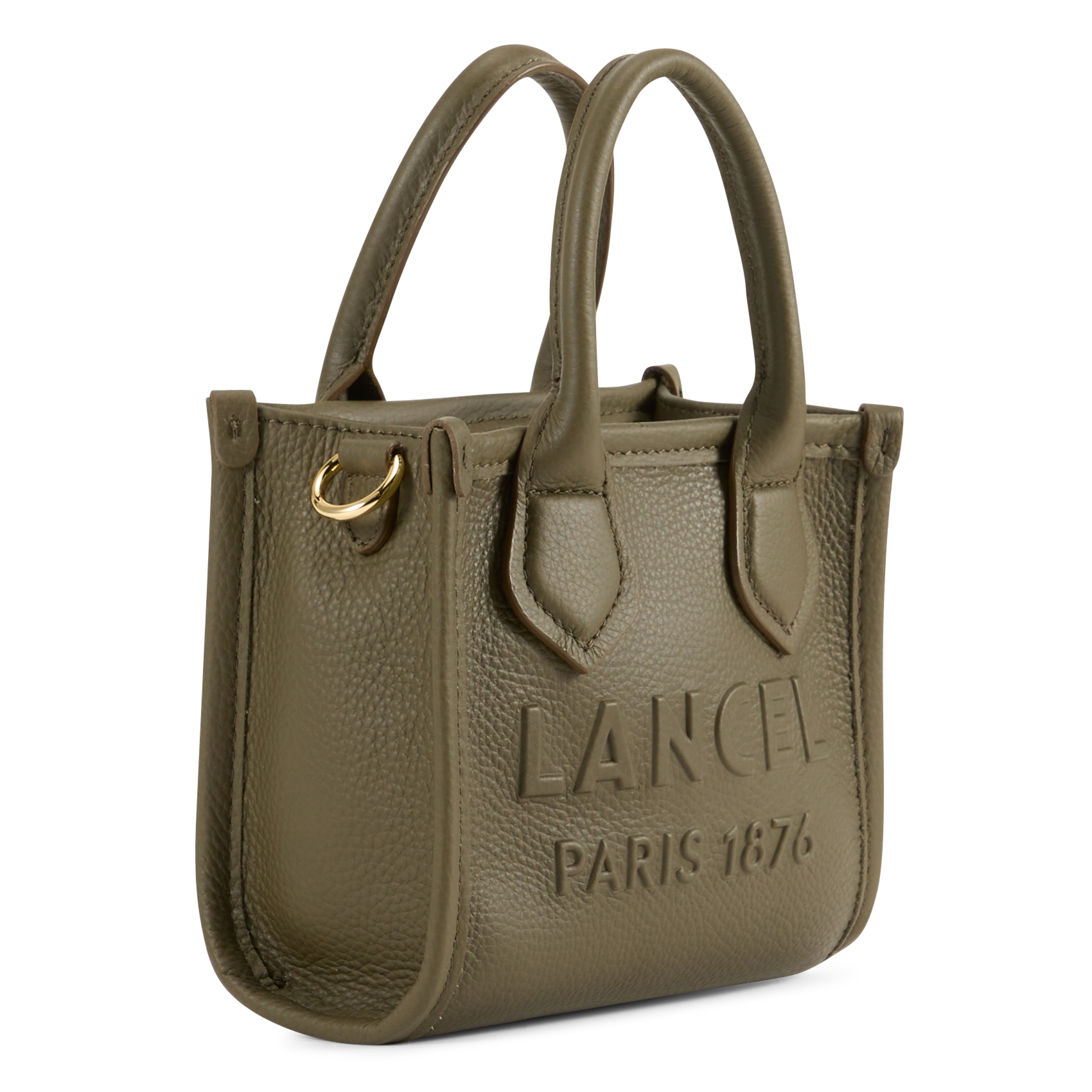 Dori leather shoulder bag LANCEL Khaki