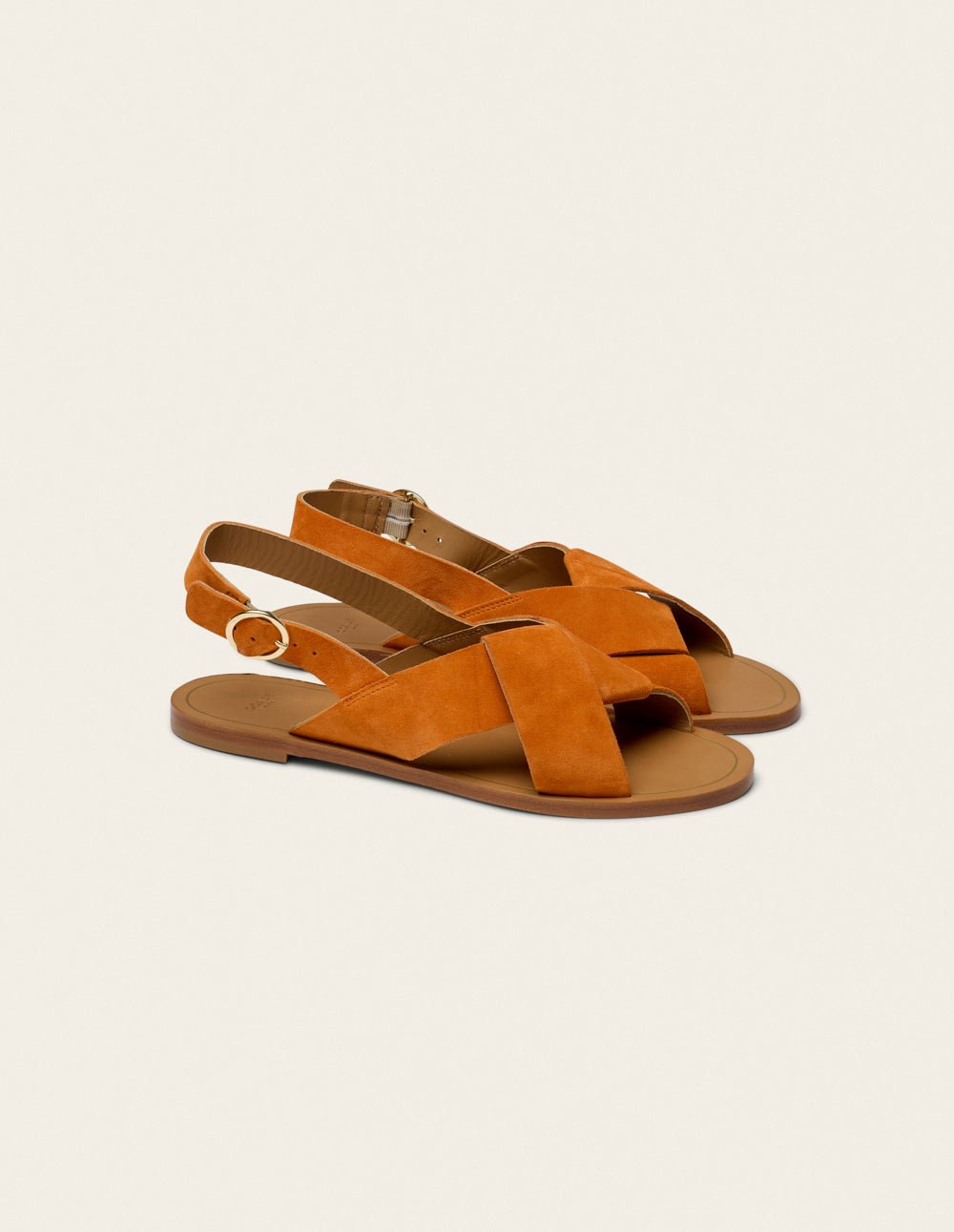 Faux leather sandals ODAJE Orange