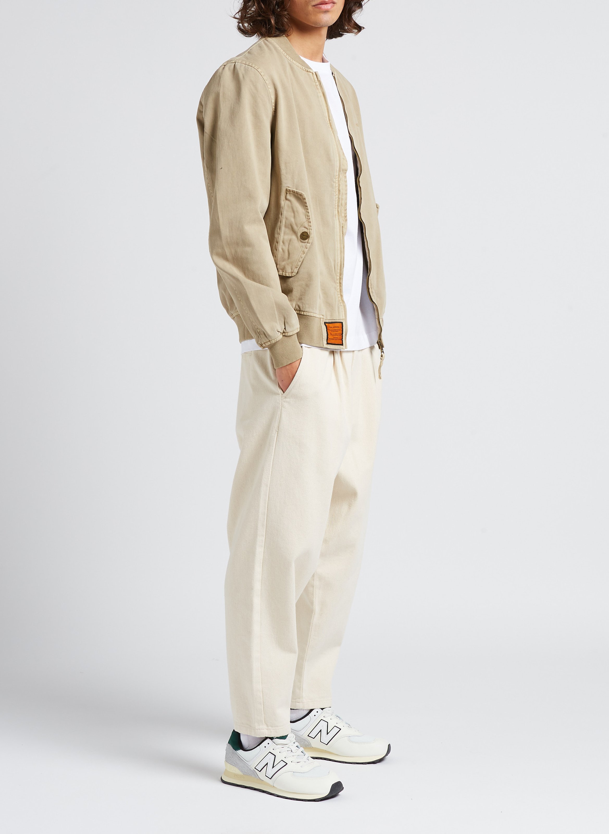 Straight cotton bomber jacket BOMBERS ORIGINAL Beige