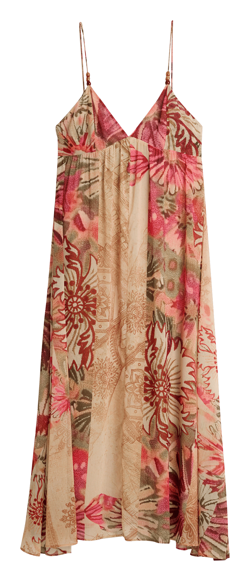 Robe ample imprimée col V DESIGUAL Rouge