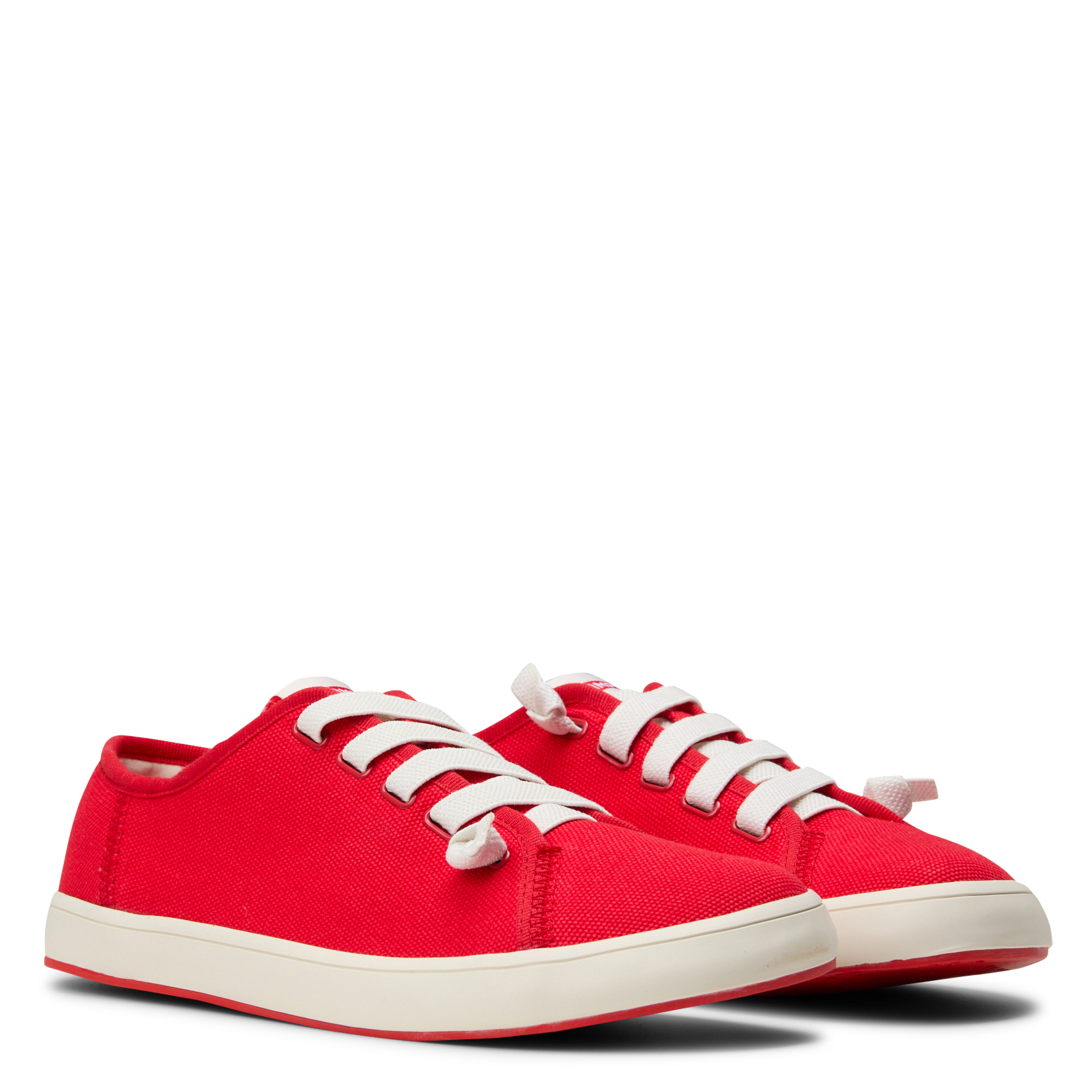 Baskets basses unies en coton recyclé Rouge