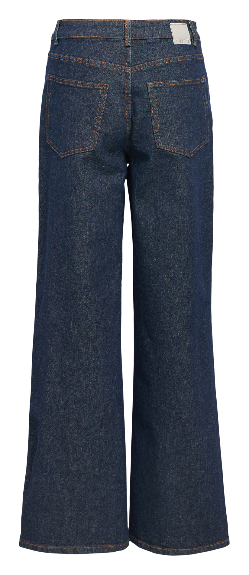 Hoch taillierte Raw Denim Schlaghose. OBJECT Blau