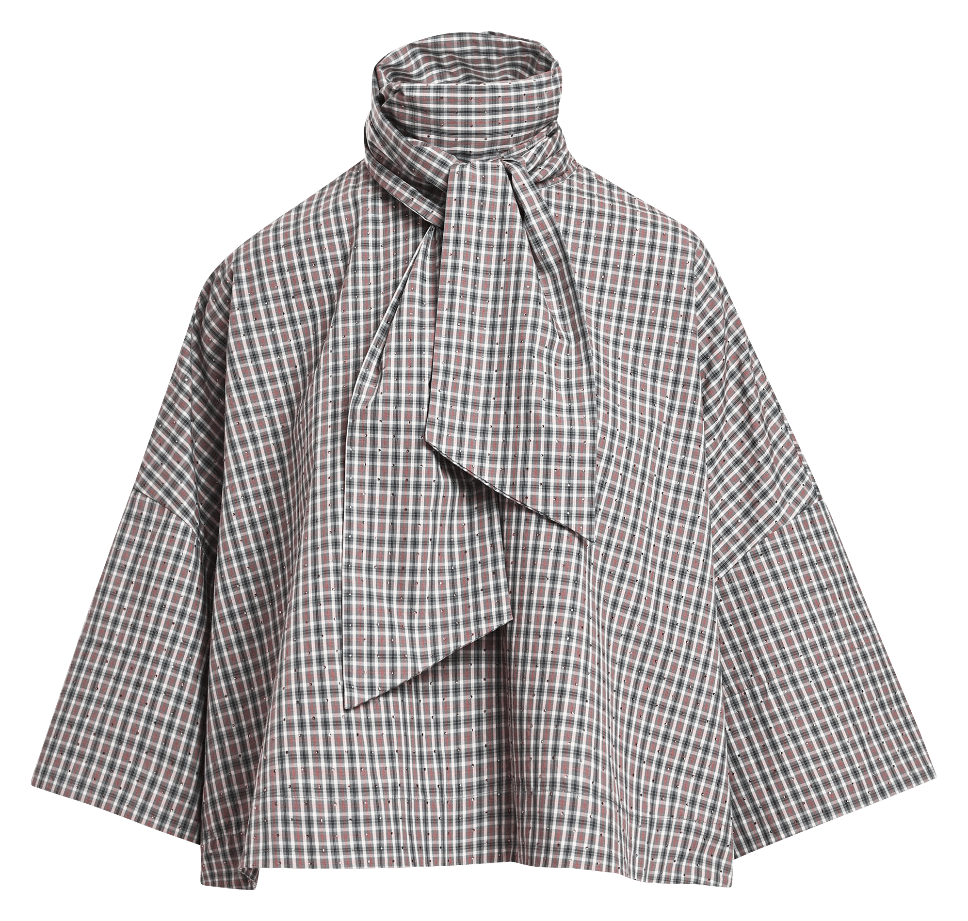 Oversize cotton collar lavallière top ESSENTIEL ANTWERP Grey