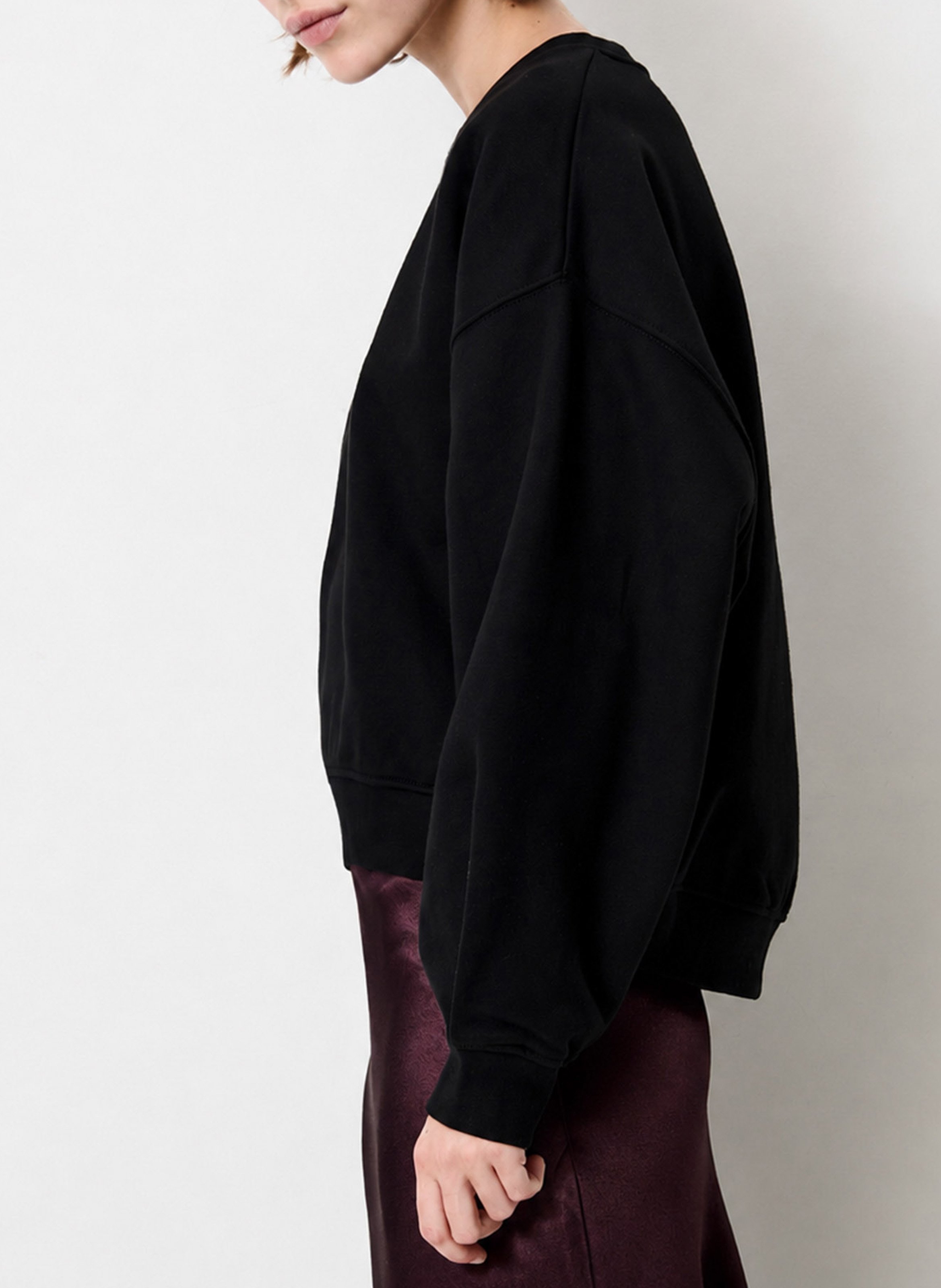 Cotton round-neck sweatshirt SESSUN Black