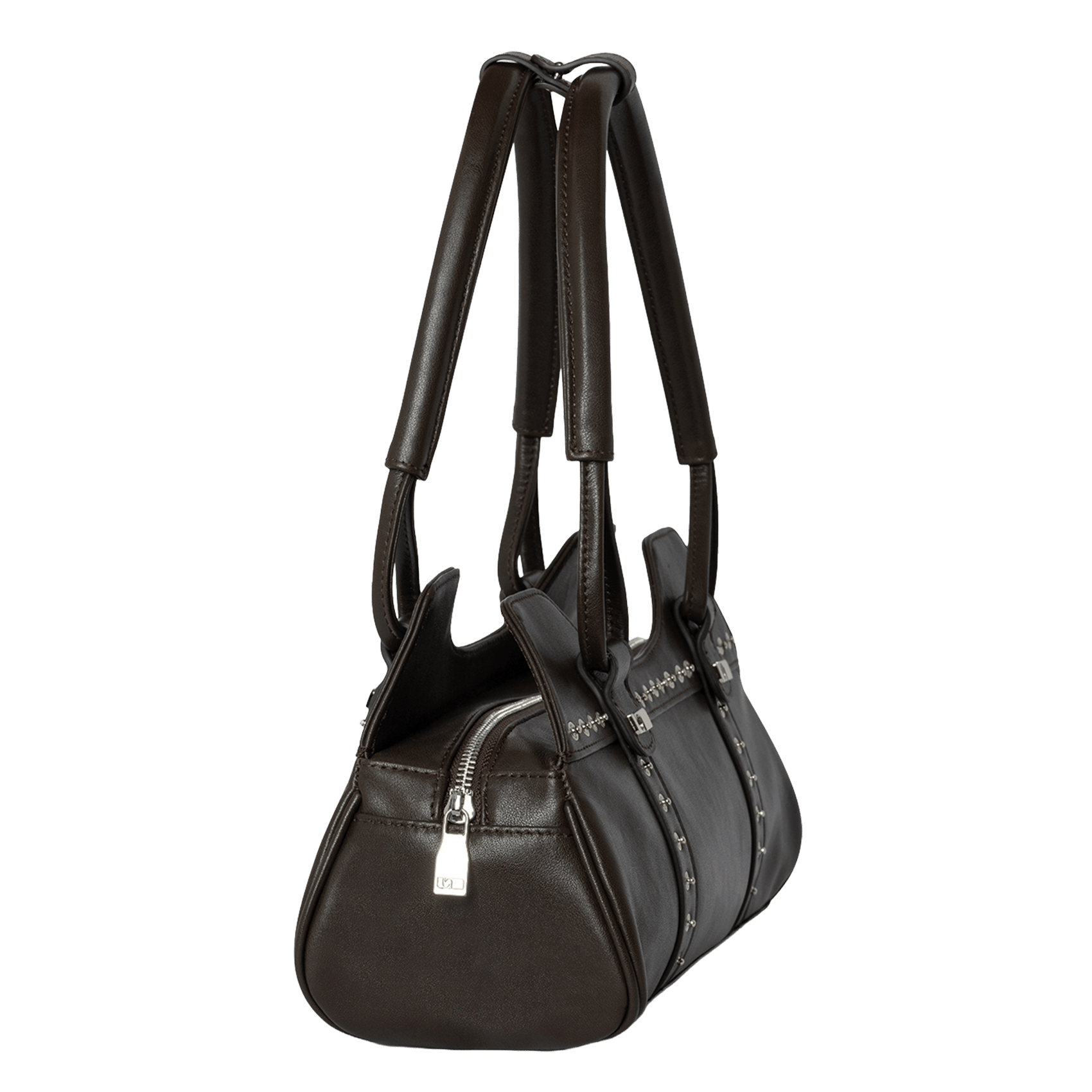 Leather handbag LAAGAM Brown