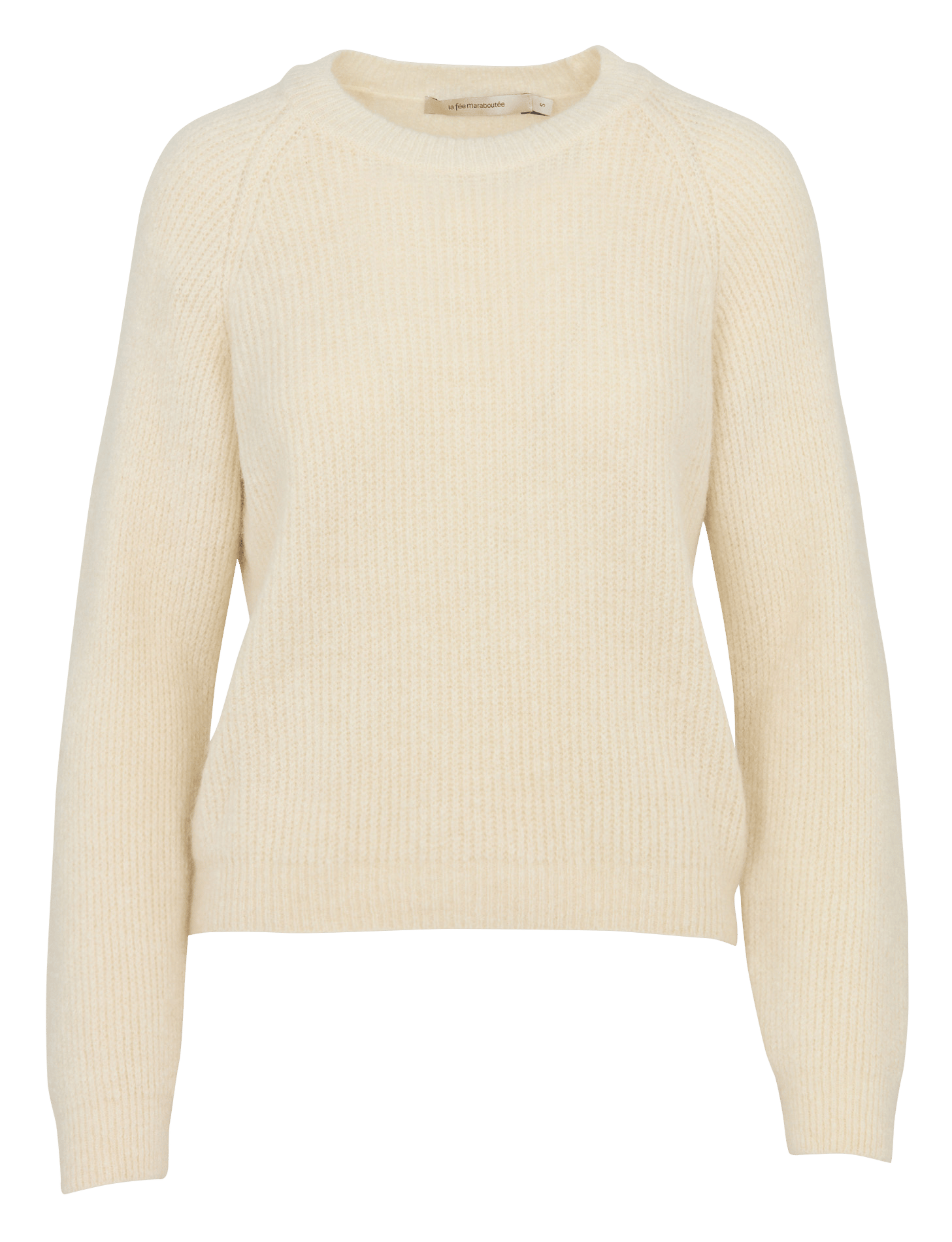 Pull droit col rond en maille mélangée LA FEE MARABOUTEE Blanc