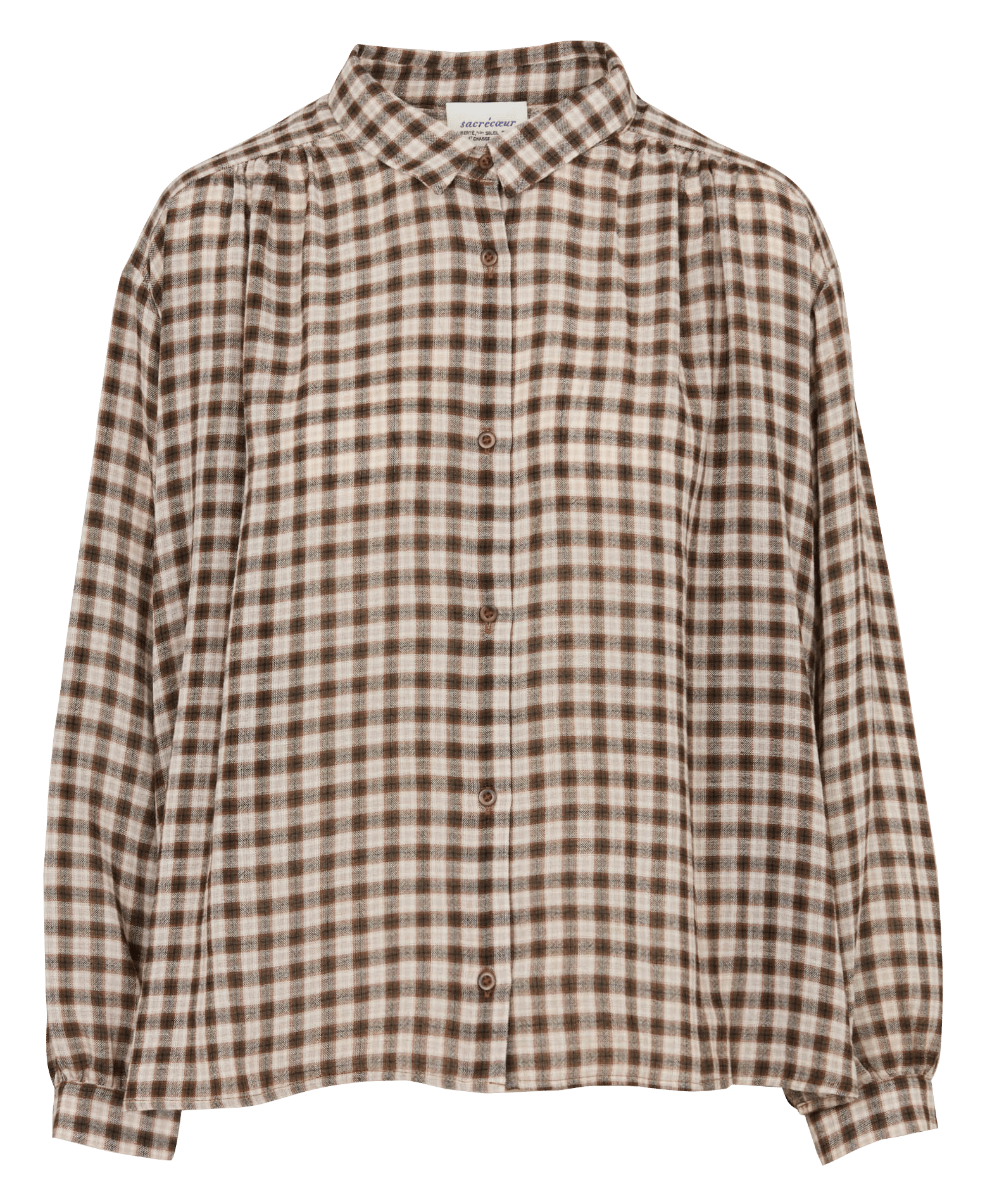 Chemise droite col classique en coton brodé SACRECOEUR