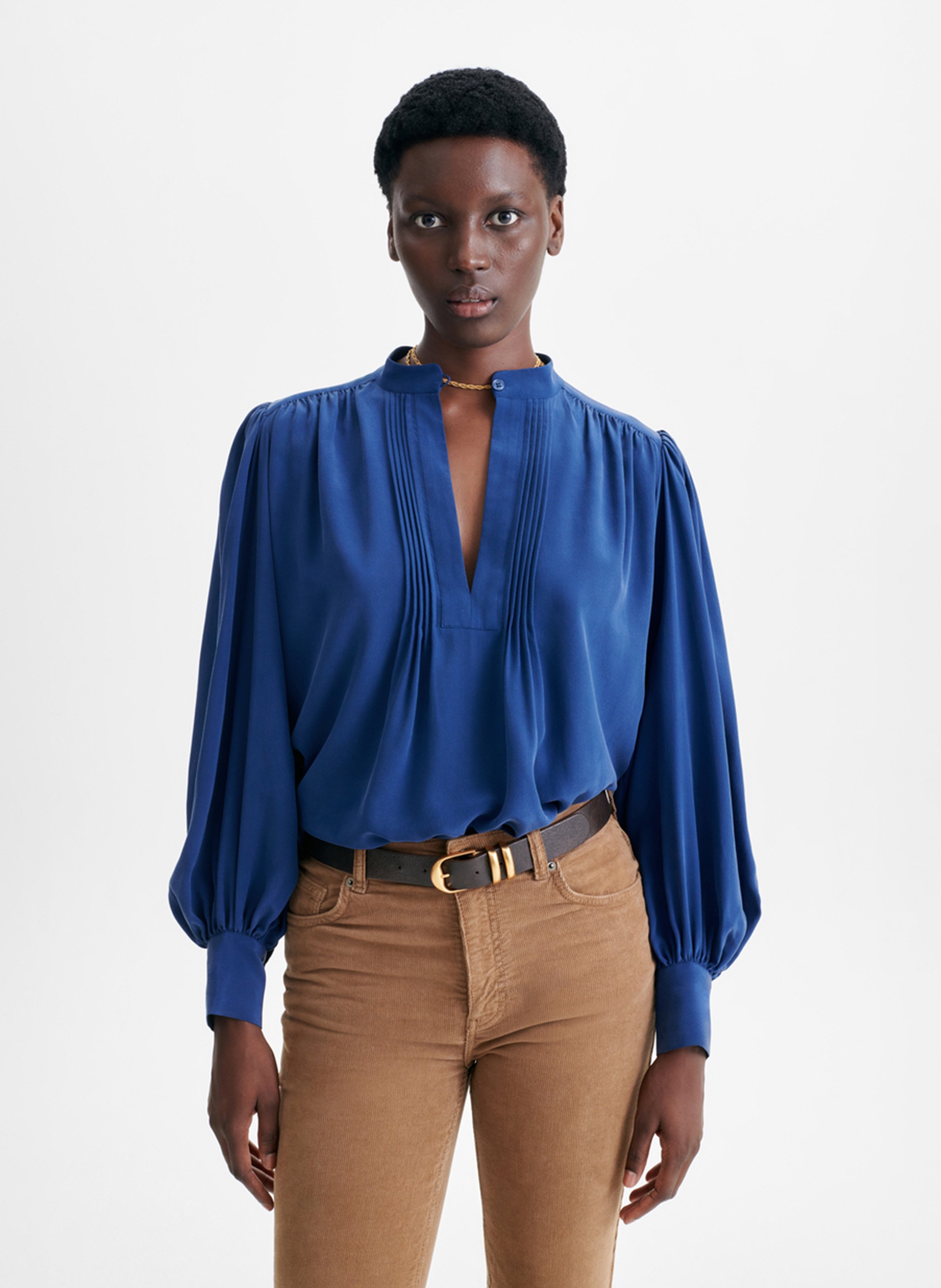 Round-neck floral pattern blouse VANESSA BRUNO Blue